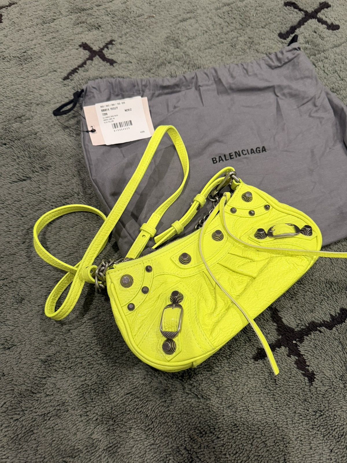 Balenciaga WOMEN'S LE CAGOLE MINI BAG WITH CHAIN IN FLUO YELLOW Size ONE SIZE - 1 Thumbnail