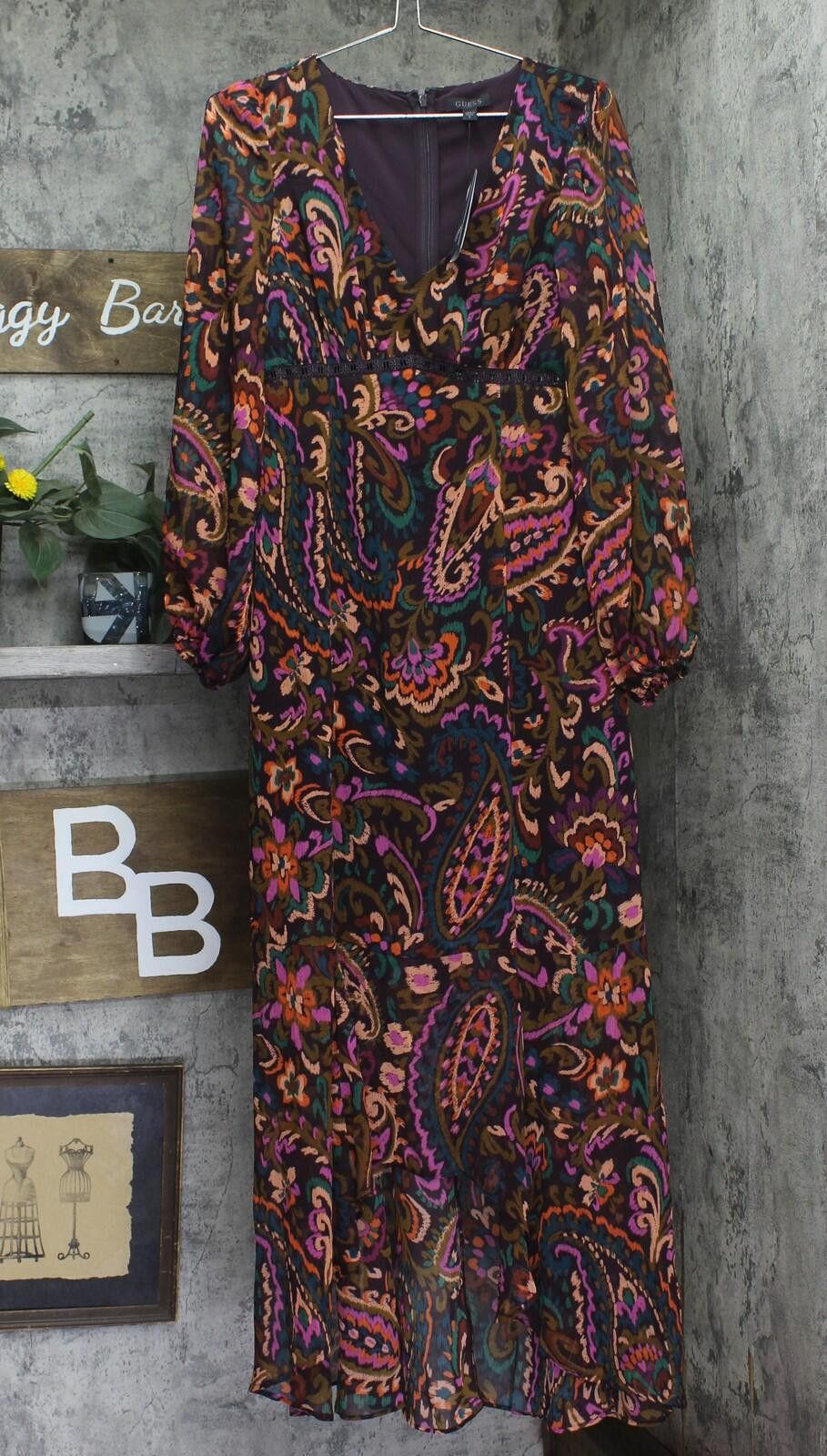 Guess Nwt Guess Dress D4bk27w4xa0 Stevie Paisley Print Black 8 Size M / US 6-8 / IT 42-44 - 1 Thumbnail