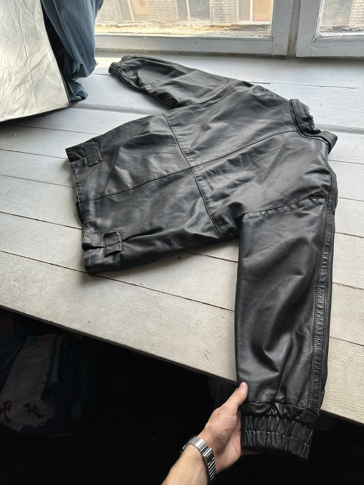 Other 🚨VNTG LEATHER JACKET AVANT GARDE ASYMMETRICAL BLACK MOTO Size US L / EU 52-54 / 3 - 11 Thumbnail