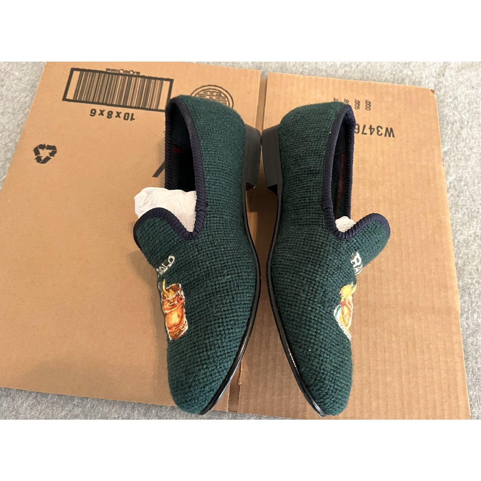 Polo Ralph Lauren Ralph Lauren Polo Paxton Bar Dress Shoes Needlepoint Slippers Green Mens 7.5 Oxford 7.5D Size US M / EU 48-50 / 2 - 4 Thumbnail