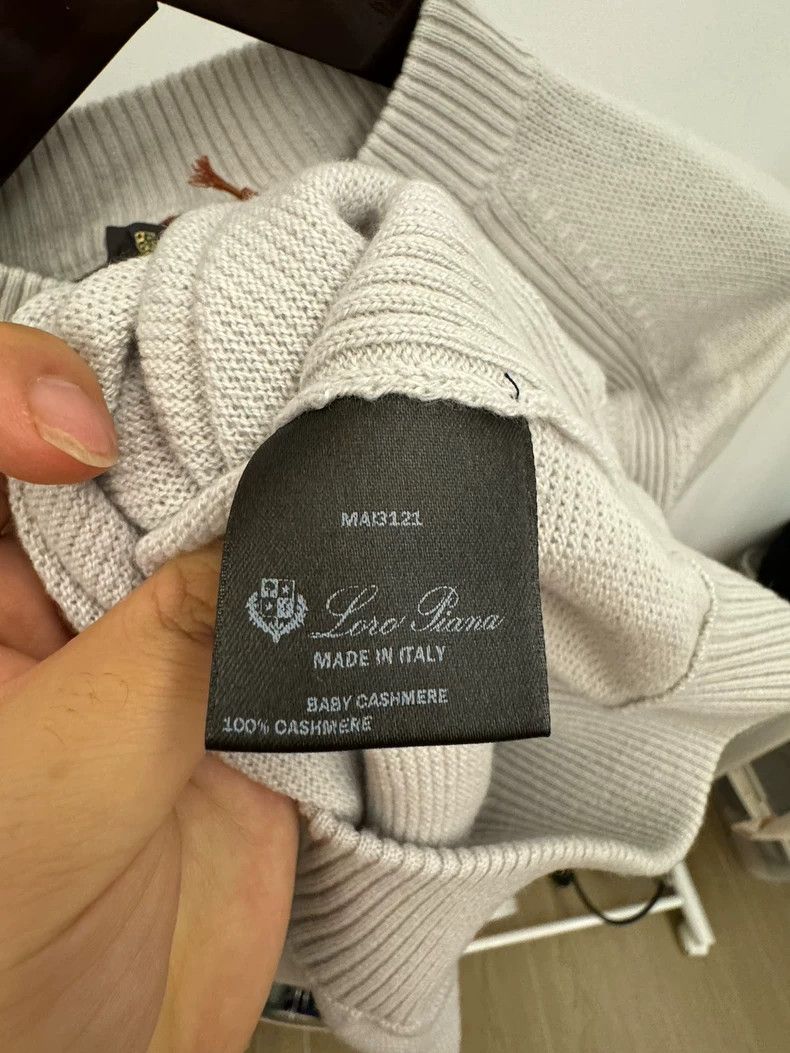 Loro Piana LORO PIANA Men's light grey 50/L size sweater made from 10 Size US L / EU 52-54 / 3 - 3 Thumbnail
