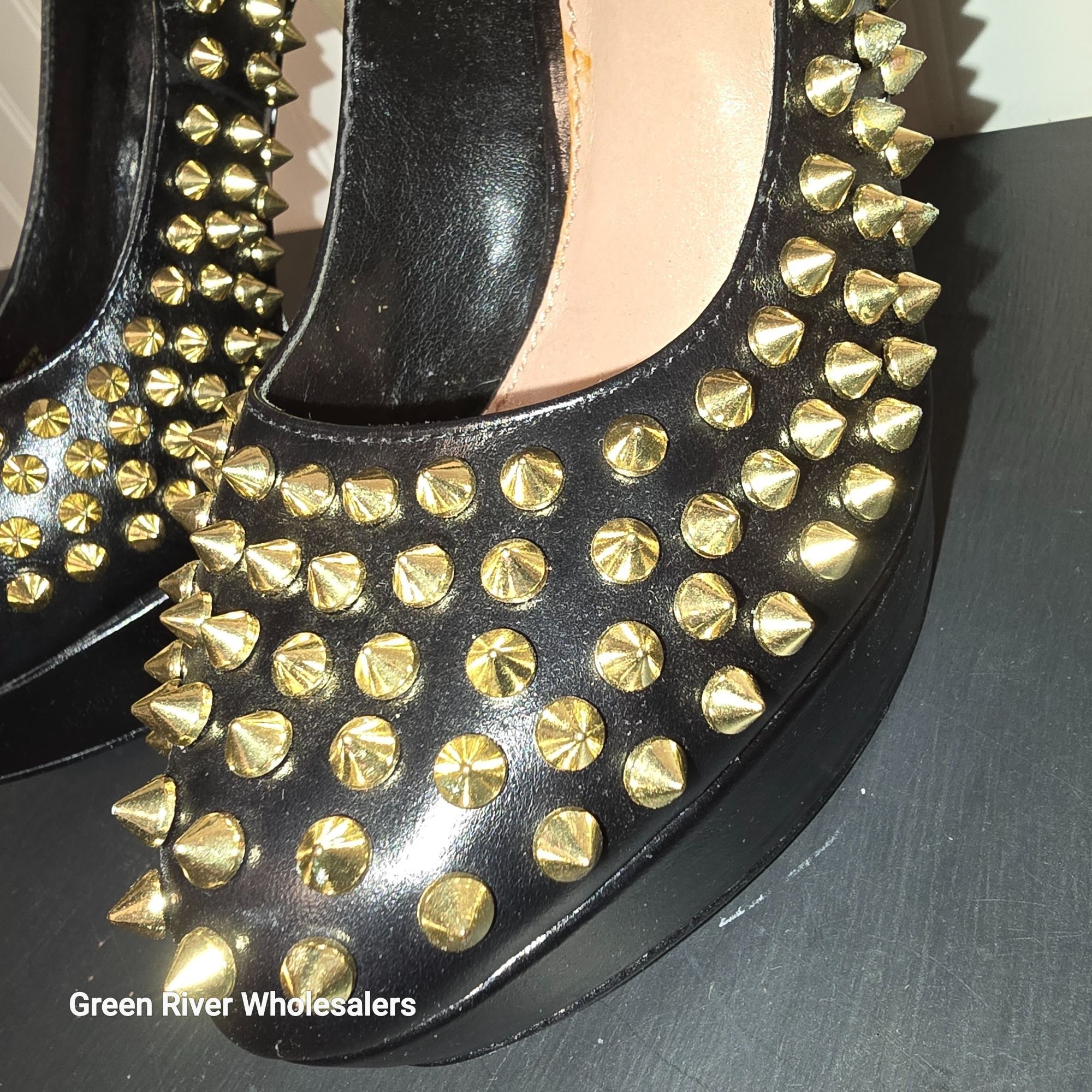 Designer Vince Camuto Madelyn Gold Spike Heels Shoes 6.5 Sexy Hot Rol Size US 6.5 / IT 36.5 - 3 Thumbnail