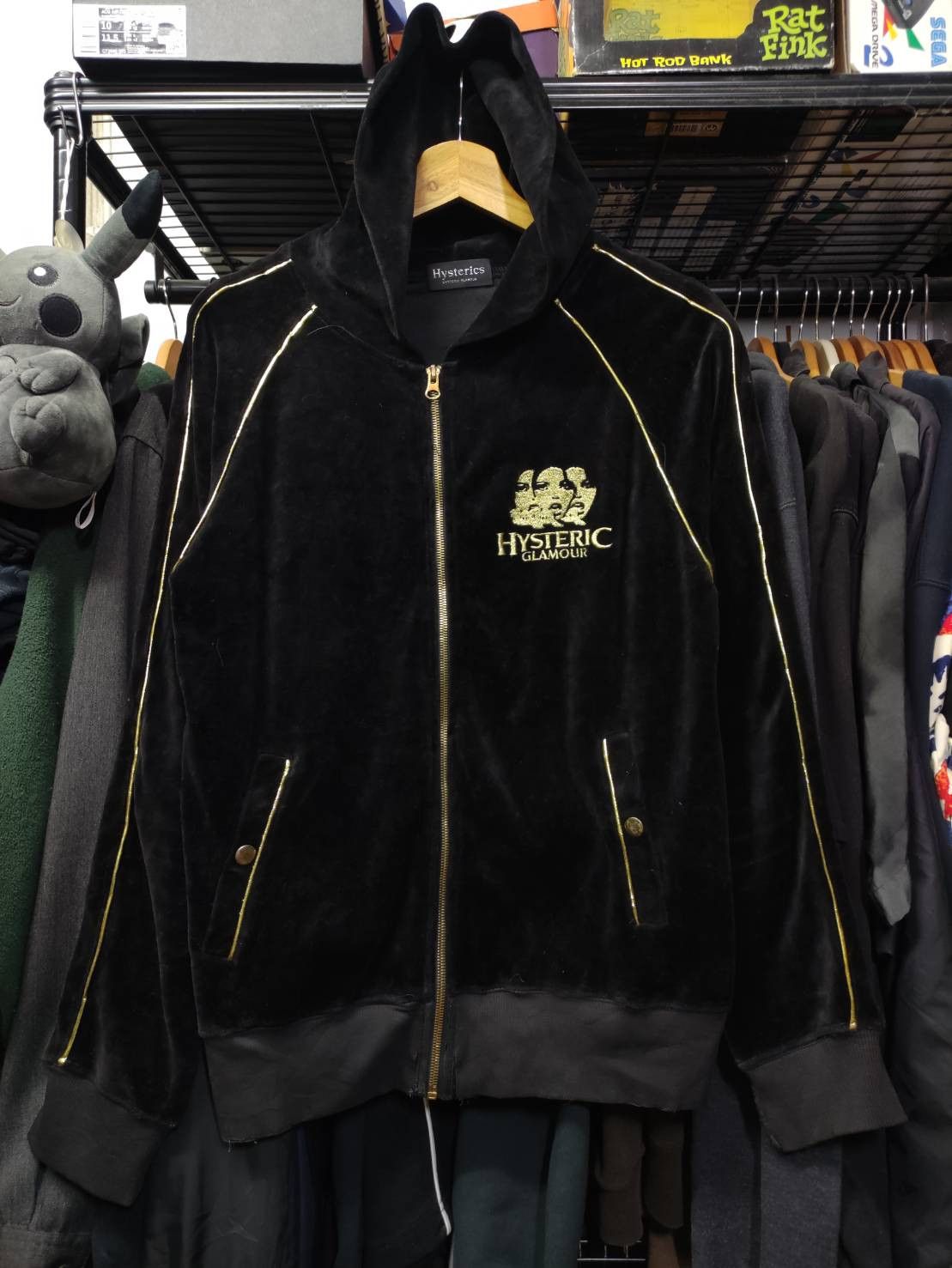 Hysteric Glamour Vtg 00's Hysteric Glamour " Detroit Forever " Velvet Hoodie Size US S / EU 44-46 / 1 - 3 Thumbnail