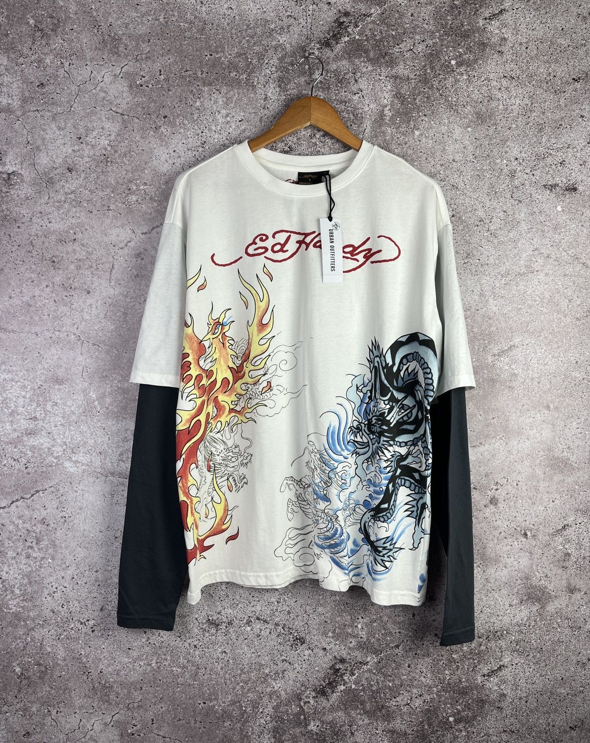 Ed Hardy Ed Hardy Dragon Phoenix Long Sleeve Y2K Tattoo Graphic Tee Size US S / EU 44-46 / 1 - 1 Thumbnail