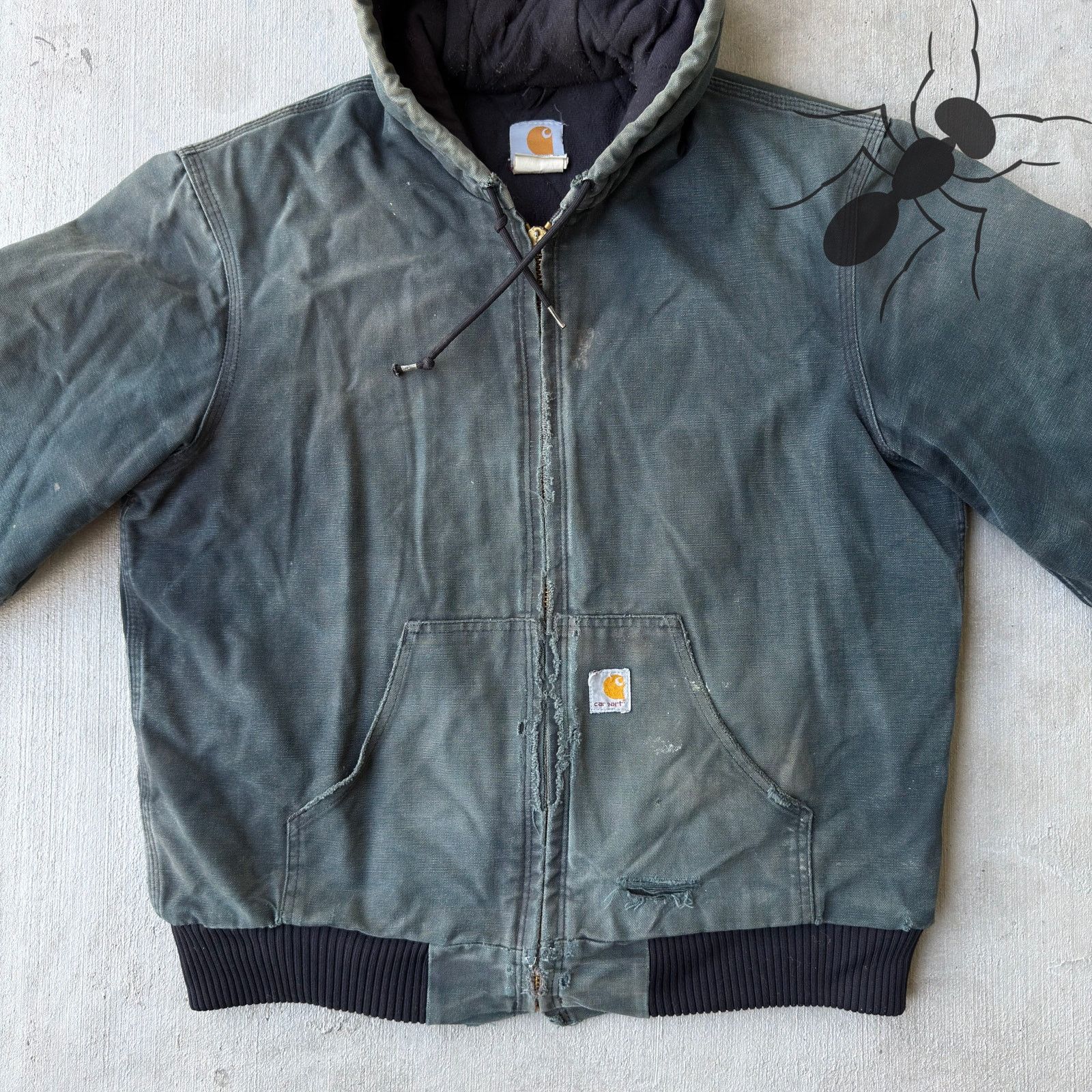 Carhartt × Vintage Carhartt J140 black hooded work wear jacket Size US M / EU 48-50 / 2 - 3 Thumbnail