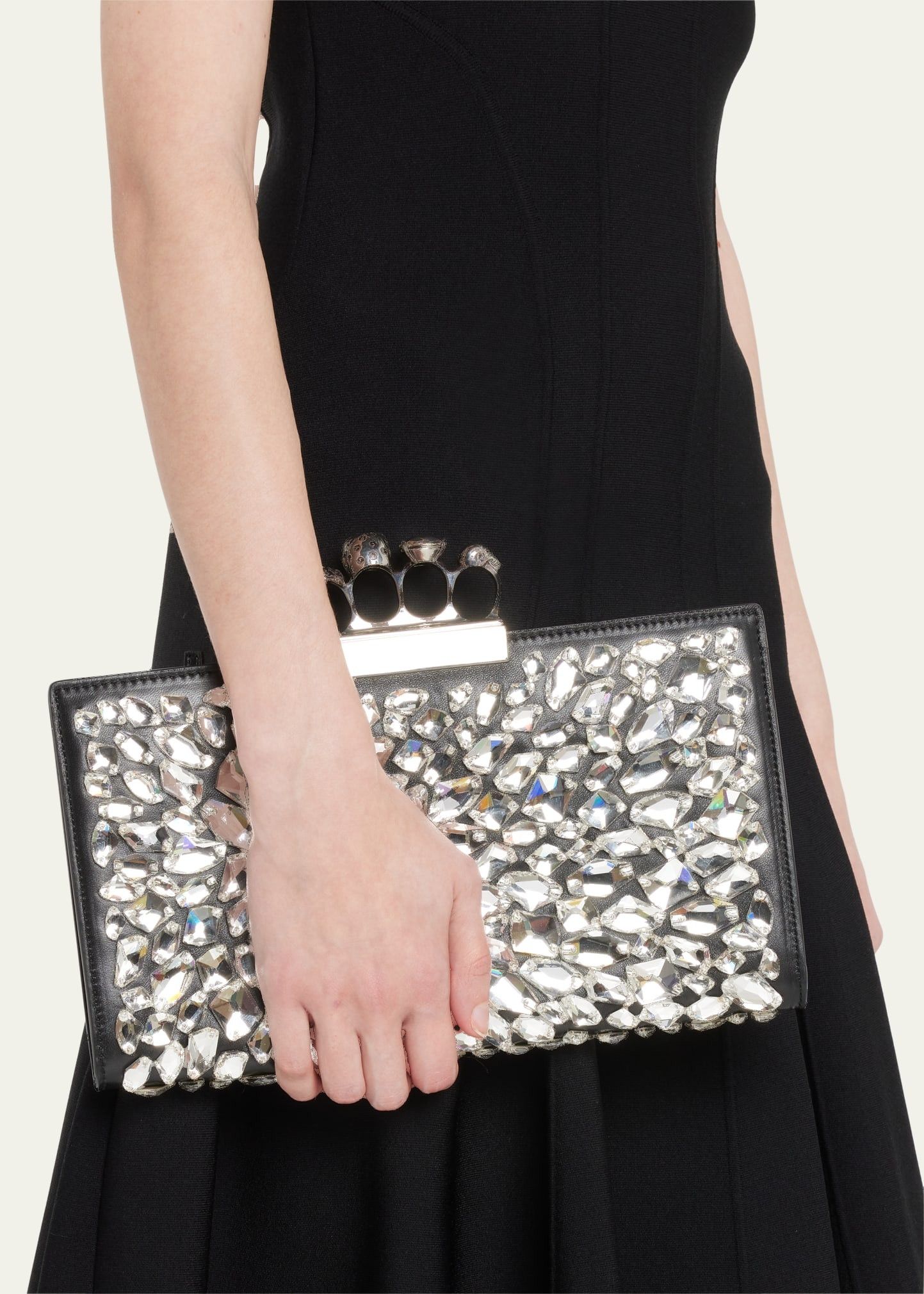 Alexander McQueen o1loc1c0225 Size: OS/Jewelled Flat Pouch in Black Size ONE SIZE - 4 Thumbnail