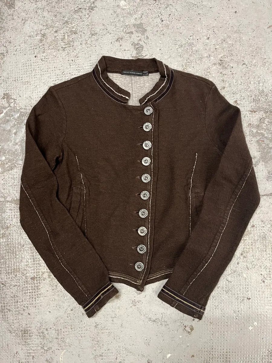 トップス 00s Marithe + Francois Girbaud cardigan 2000s Marithé + François Girbaud Asymmetrical Brown Buttoned