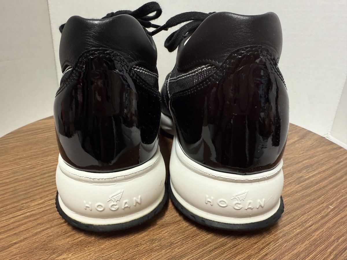 Hogan Hogan Women Perforated Black/White Metallic Leather Sneakers Size US 9 / IT 39 - 4 Thumbnail