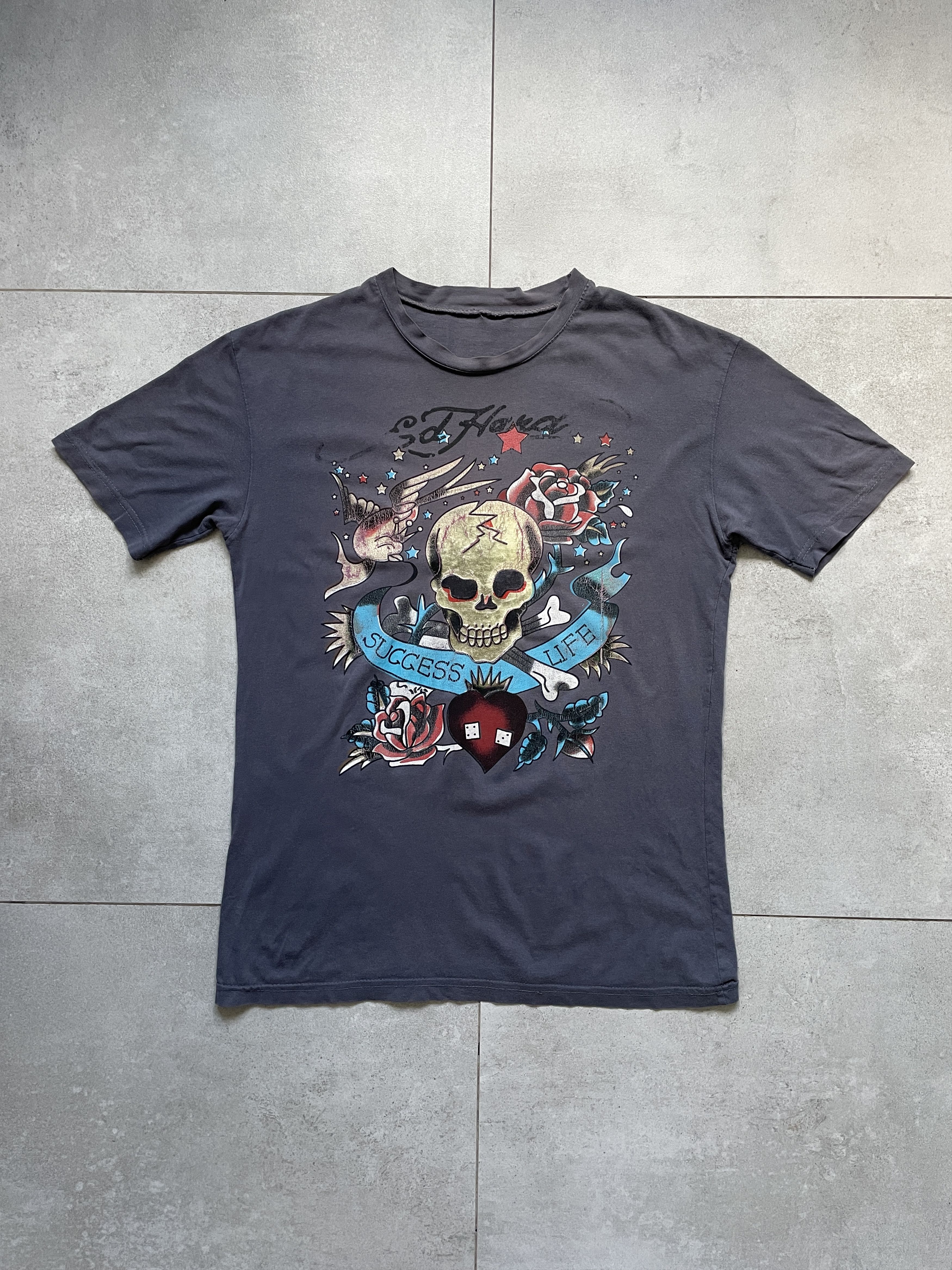 Ed Hardy Y2K ED HARDY BY CHRISTIAN AUDIGIER PUNK ROCK DISTRESSED TEE Size US L / EU 52-54 / 3 - 1 Thumbnail