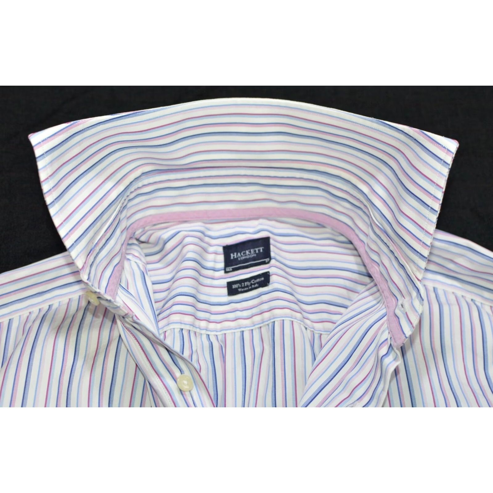 Hackett Hackett London Shirt Men 14.5 Pastel Stripe 100's 2 Ply Cotton HM300651 Multicolor Dress Shirt Size US M / EU 48-50 / 2 - 4 Thumbnail