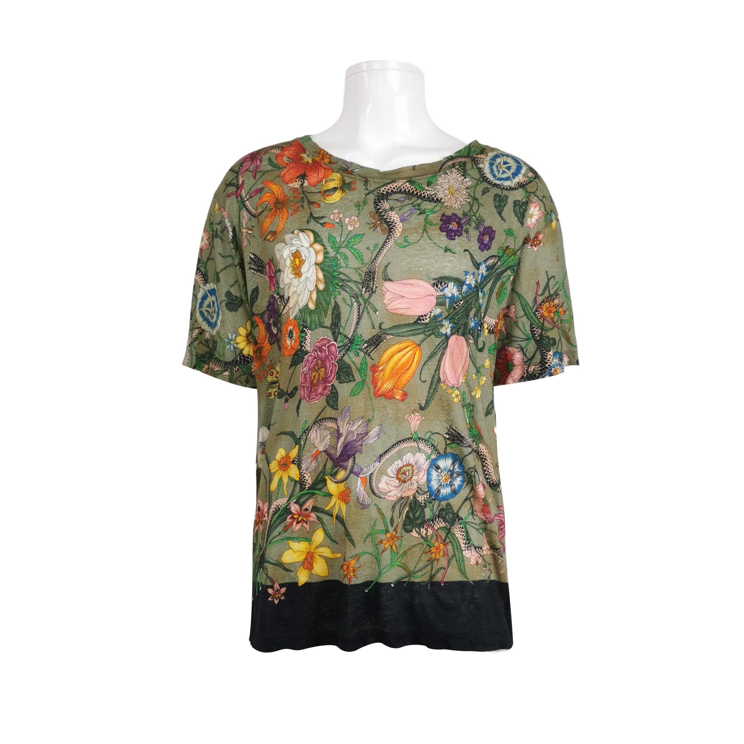 GUCCI グッチ 21SS To Hug A Snake フットボールTシャツ 655459 グリーン Gucci SS21 1921 Series To Hug a Snake Alphabet Printing Short