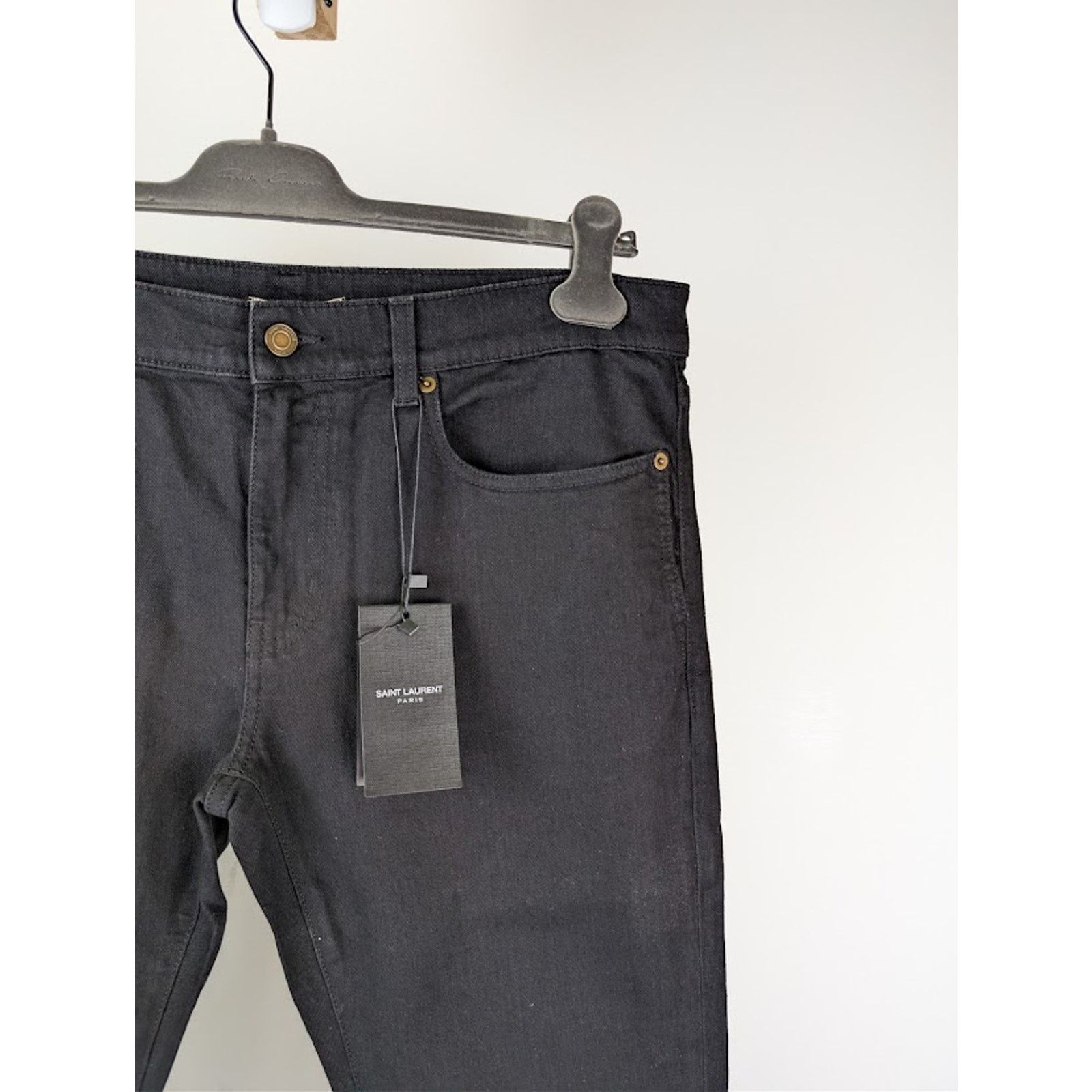 Saint Laurent Paris o1rshd1 Skinny 5 Pockets Low Jean Pants in Black Size US 29 - 5 Thumbnail