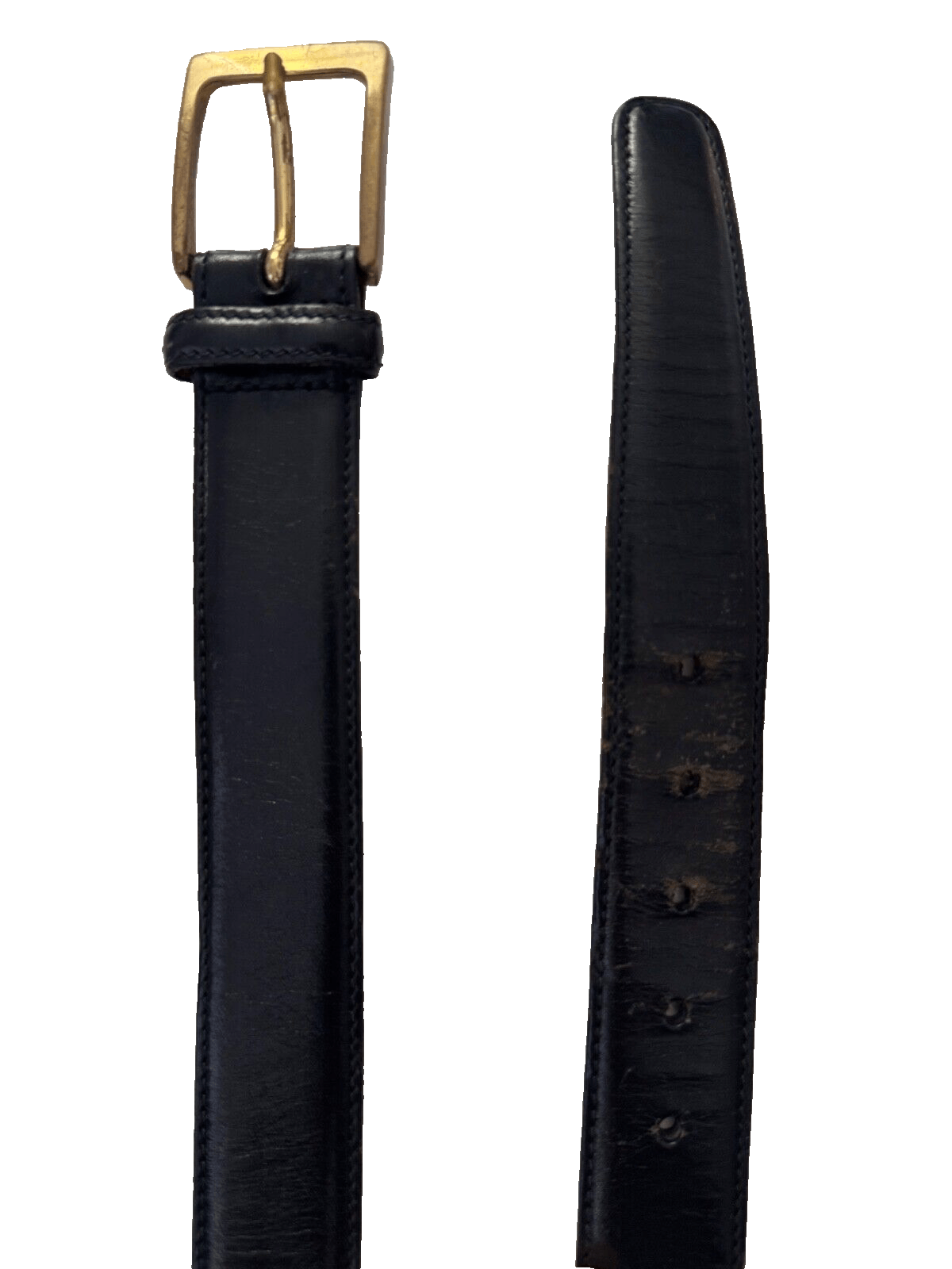 Trafalgar Trafalgar Cortina Men's Sz 36 Black Hand Made Leather Belt Size 36 - 1 Thumbnail