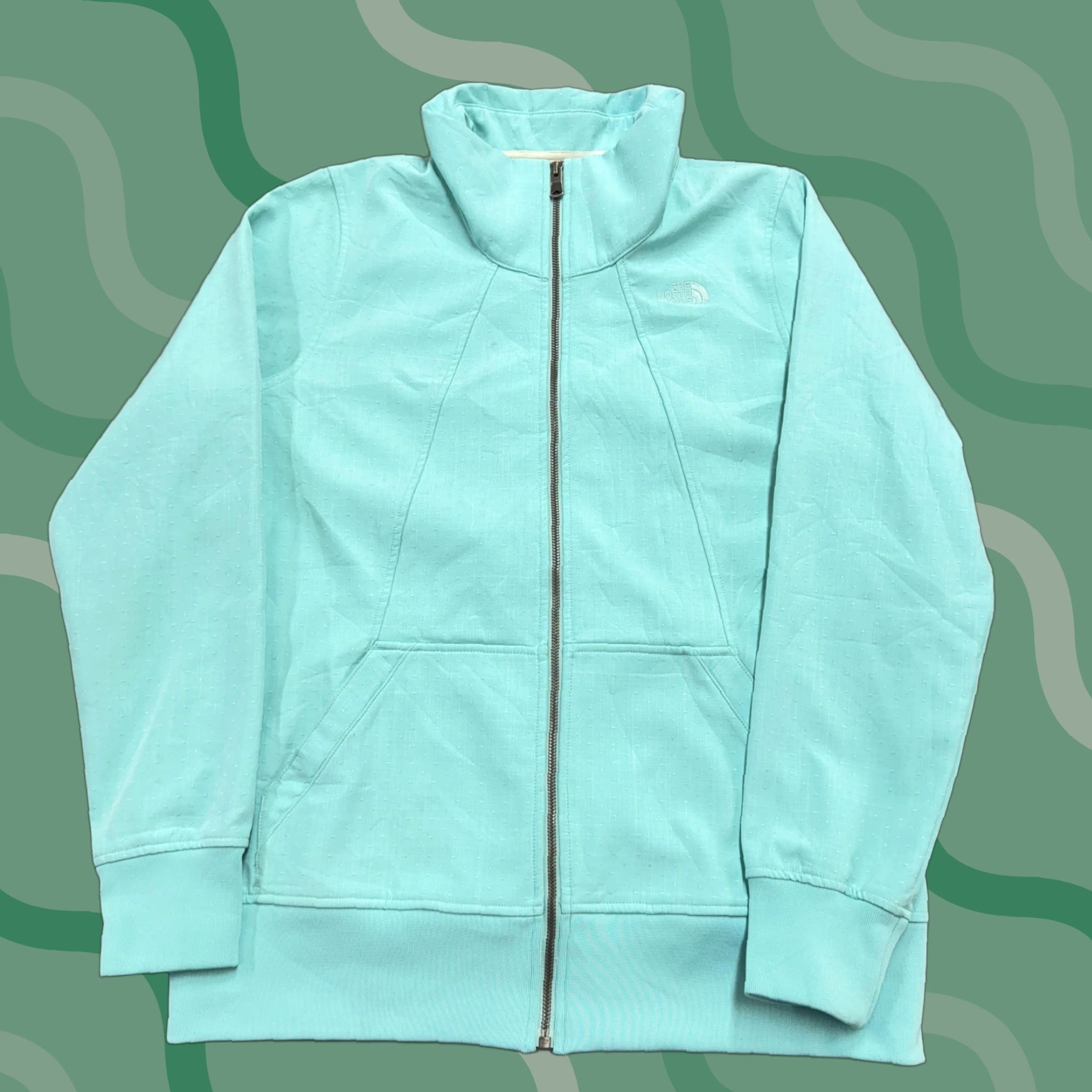 The North Face The North Face Jacket Womens L Aqua Full Zip Lined Outdoor Hiking Green Polyester Lightweight Zip Pockets Casual Travel Mens Womens? Size L / US 10 / IT 46 - 1 Thumbnail