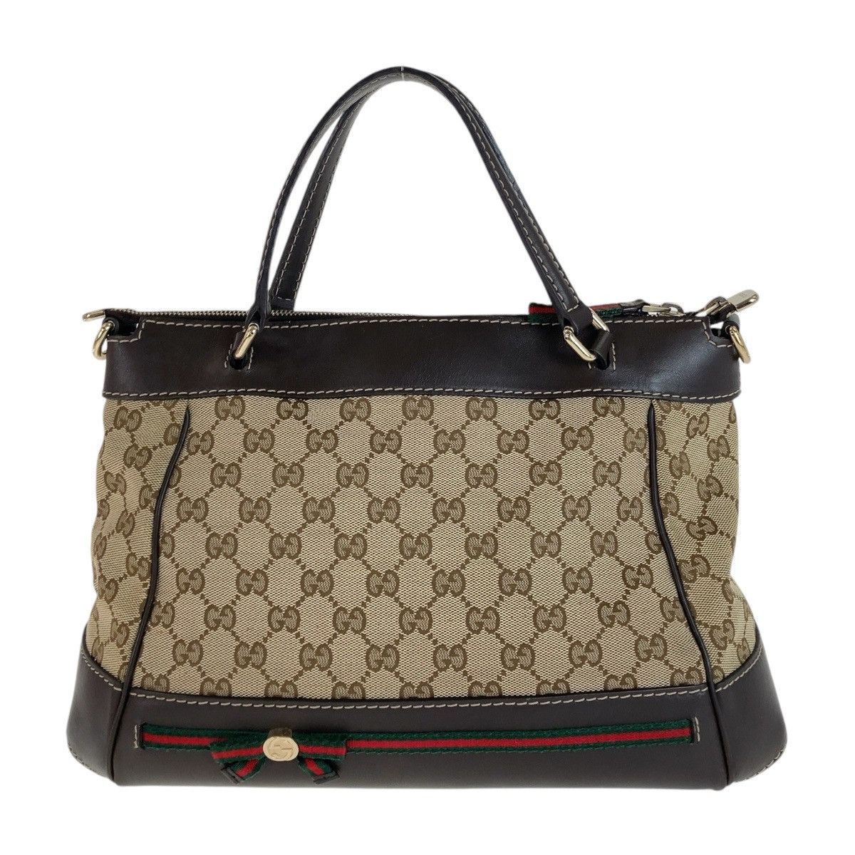 Gucci Gucci Gucci GG Canvas Leather Princy Tote Bag Canvas Tote Bag 269894 Size ONE SIZE - 1 Thumbnail
