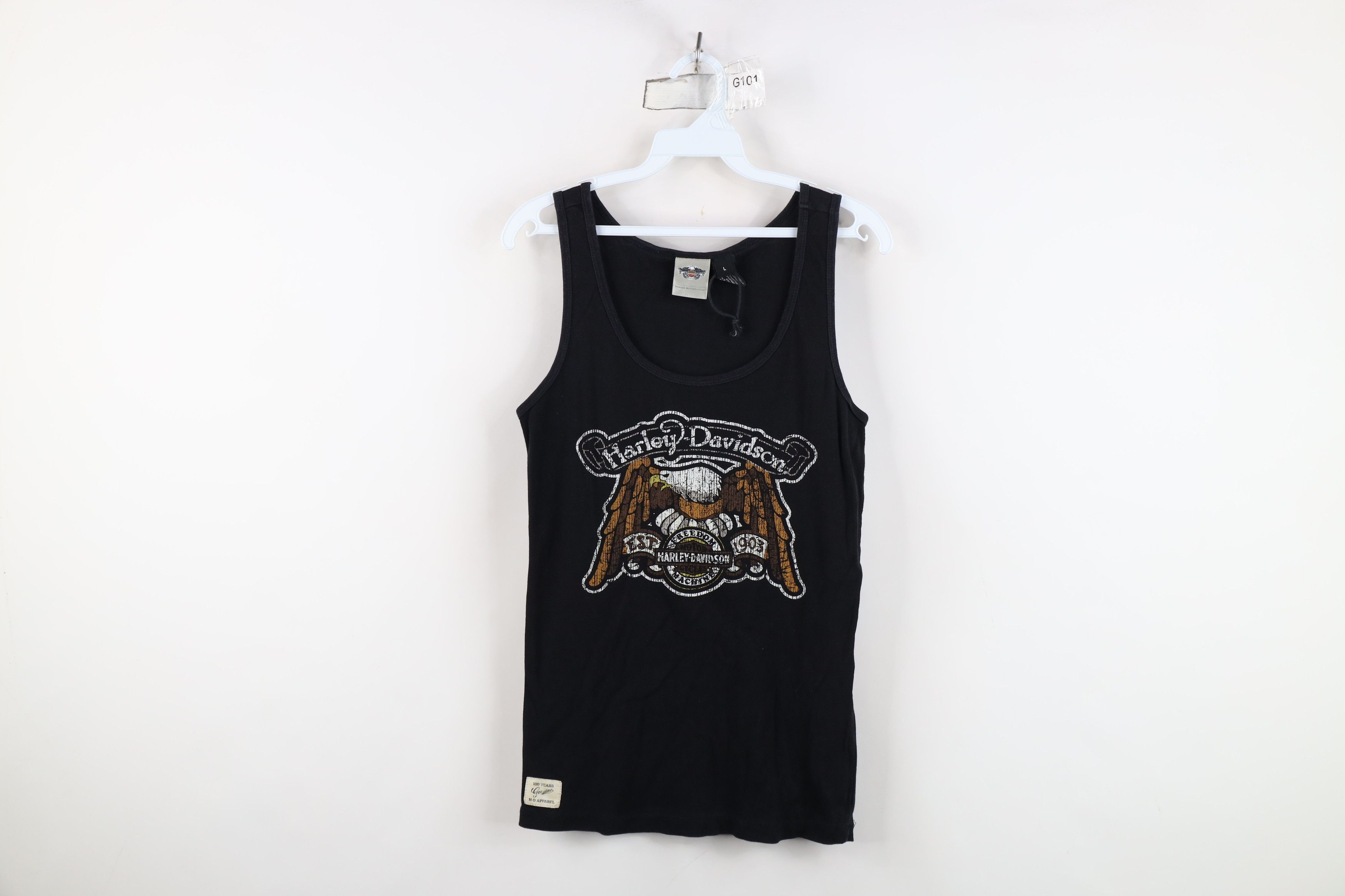 Harley Davidson Deadstock Y2K Harley Davidson Eagle Ribbed Tank Top T-Shirt Size L / US 10 / IT 46 - 1 Thumbnail
