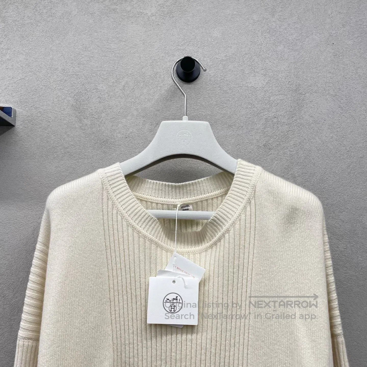 Hermes New Hermes Cream White Knit Sweater. Size XS / US 0-2 / IT 36-38 - 4 Thumbnail