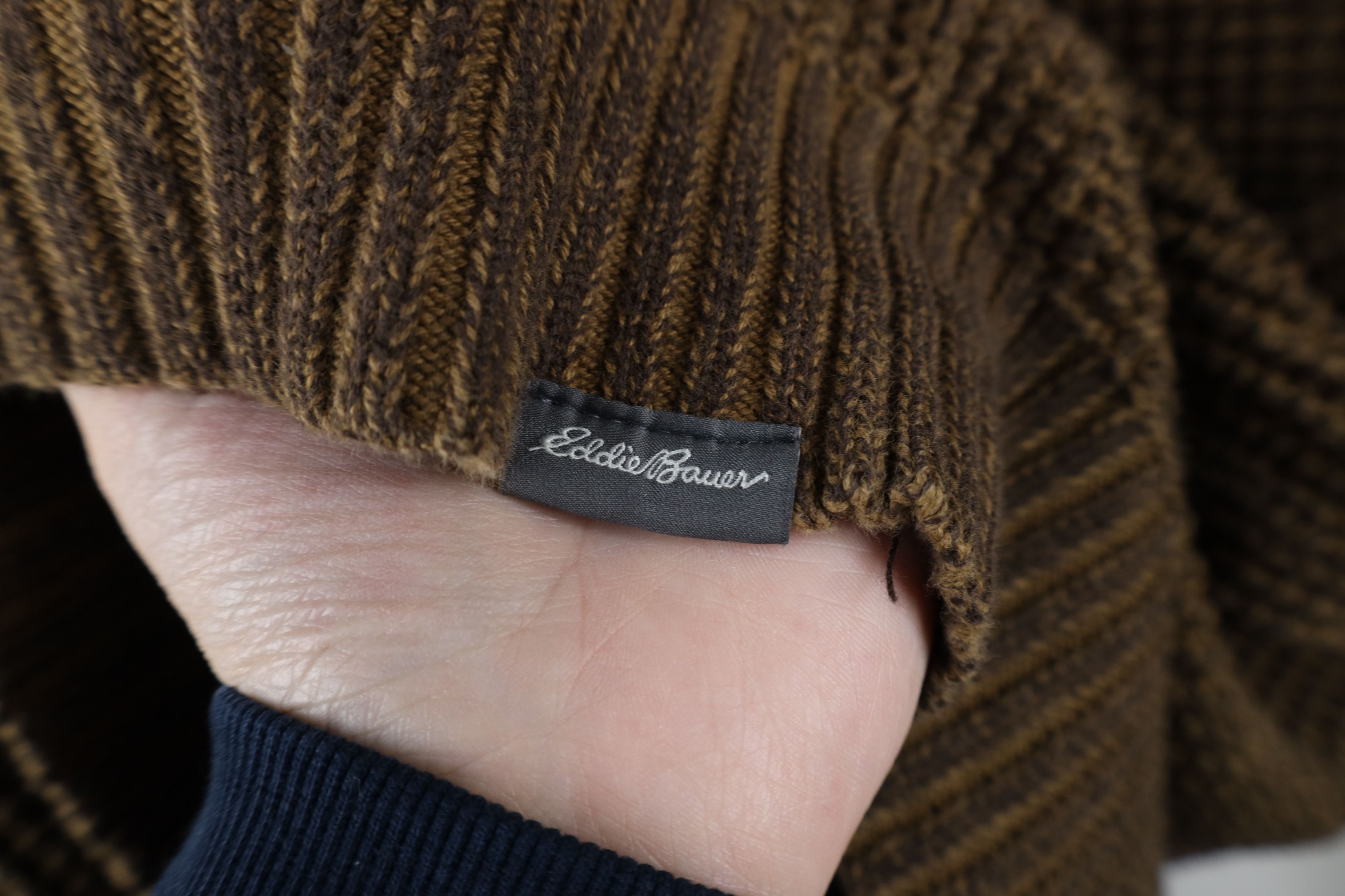 Eddie Bauer × Vintage Vintage Eddie Bauer Thermal Half Zip Pullover Sweater Brown Size US XXL / EU 58 / 5 - 8 Thumbnail