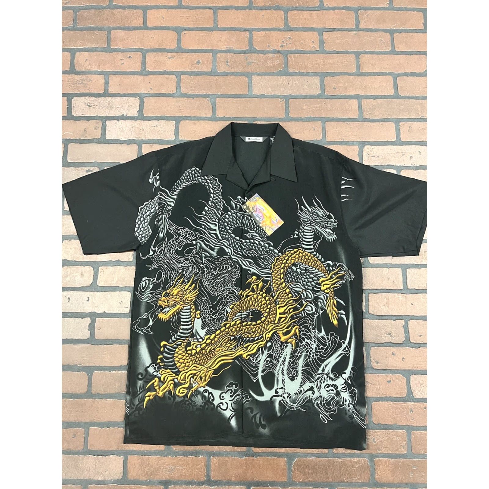 Vintage VINTAGE Million Guy Button-Down Shirt Black Dragon Y2K NWT Mens M Size US M / EU 48-50 / 2 - 2 Thumbnail