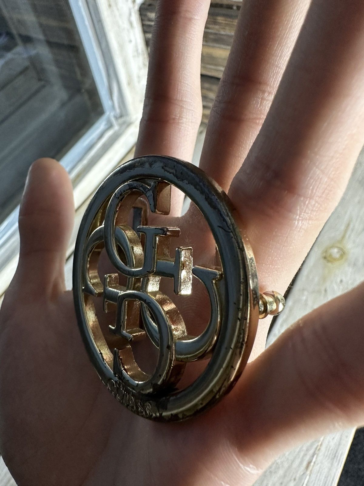 Designer Guess Vintage Black GG Buckle Y2K D&G BB Simon Plaque Belt Size ONE SIZE - 4 Thumbnail