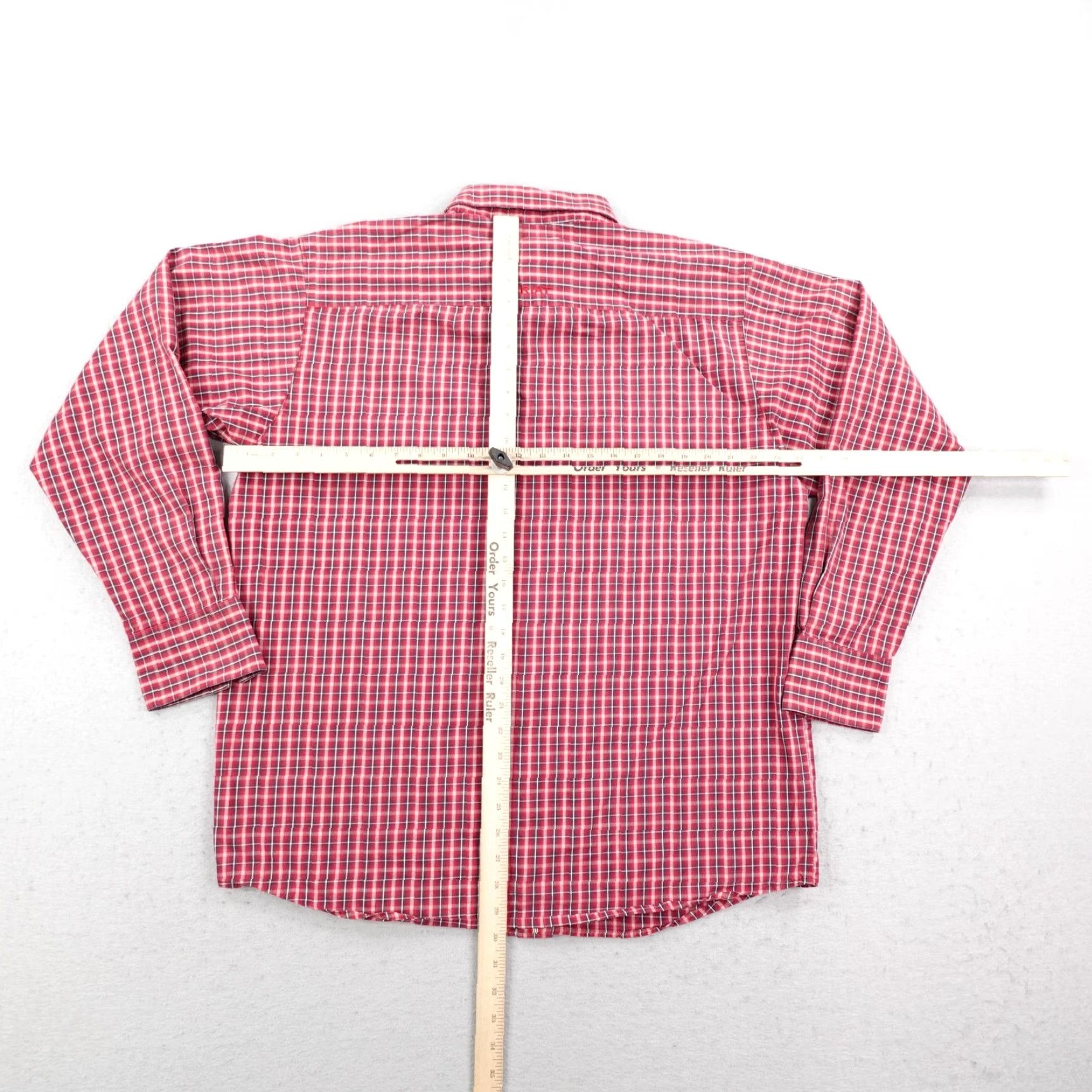Ariat Ariat Shirt Western Pearl Snap Plaid Pro Series Red White Mens Large Regular Long Sleeve Button-Up Shirt Size US L / EU 52-54 / 3 - 7 Thumbnail
