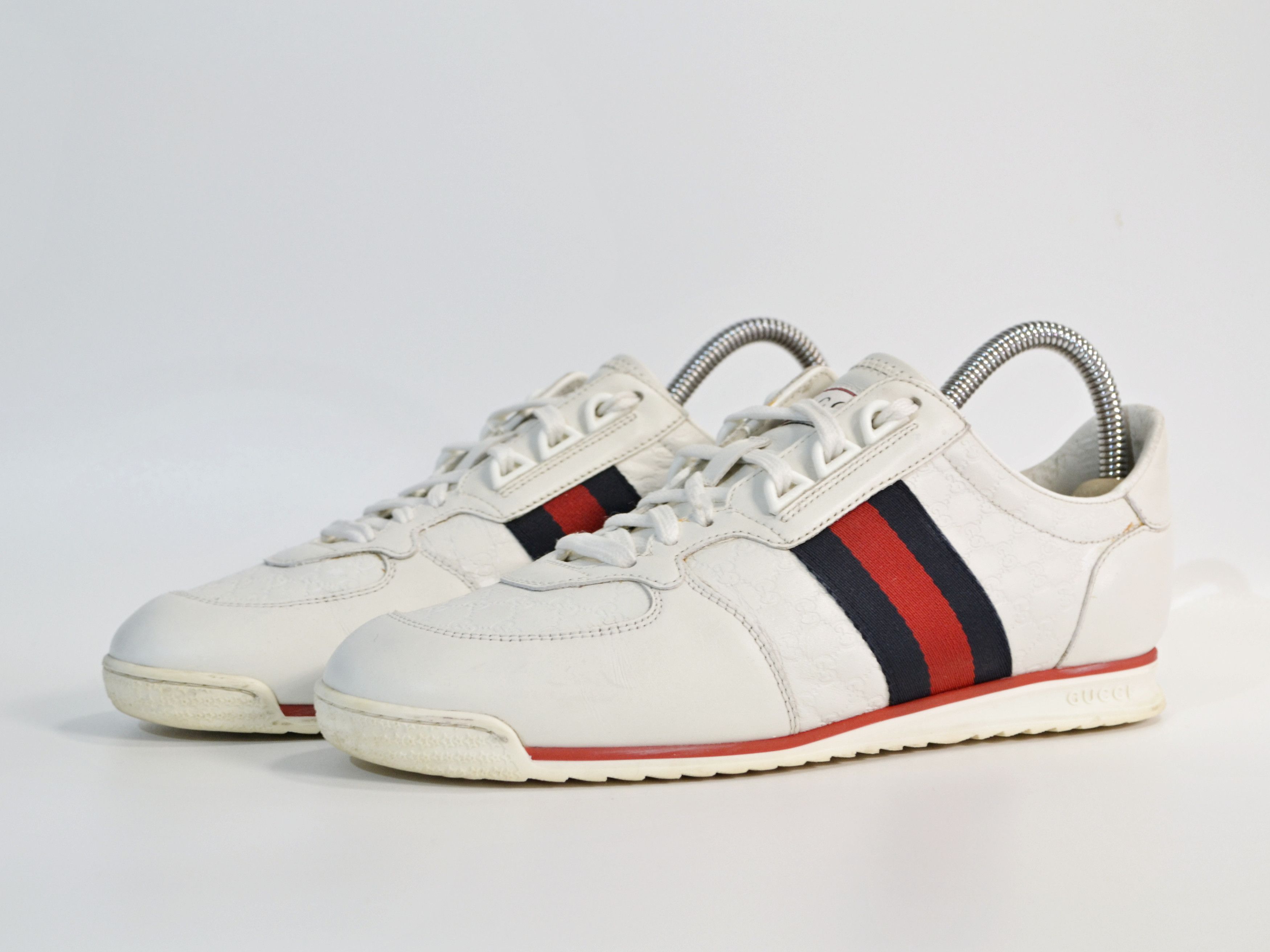 Gucci Gucci Ace SL73 White Monogram Sneakers US8 Size US 8 / IT 38 - 3 Thumbnail