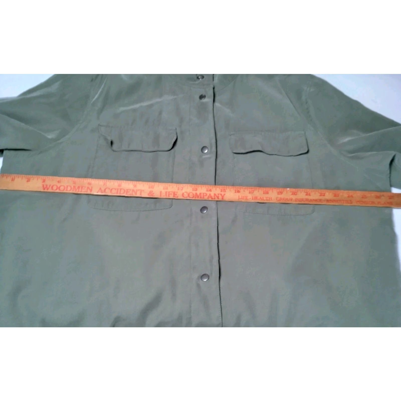 Old Navy Old Navy Womens Jacket Military Field Army Green XXL Snap Pockets Twill Utility Coat Short Sleeve Regular Fit Autumn Spring Winter Size XXL / US 16-18 / IT 52-54 - 6 Thumbnail