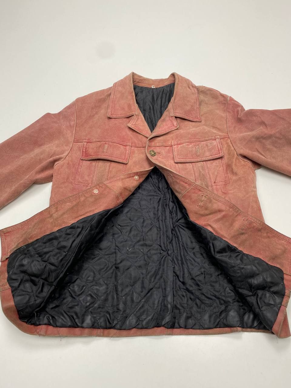 Vera Pelle Vintage Brick Red Suede Jacket 48 (M/L) Italy 90s Size US M / EU 48-50 / 2 - 8 Thumbnail