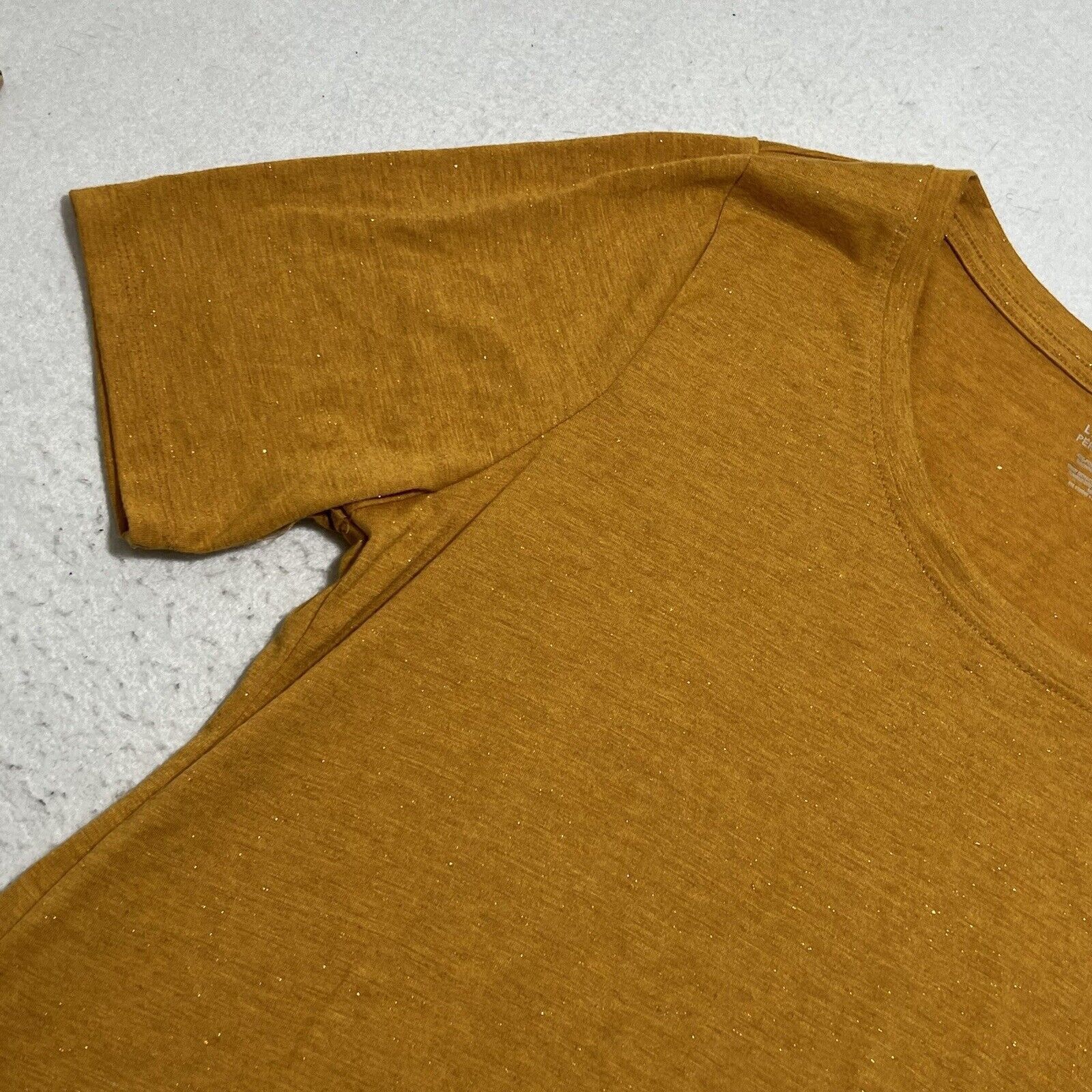 Other Lane Bryant 10/12 Perfect Glitter Mustard Yellow T Shirt Size XL / US 12-14 / IT 48-50 - 5 Thumbnail