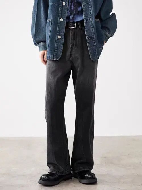 VIBE Vintage Street Washed and Aged Loose Casual Black Jeans Size US 34 / EU 50 - 7 Thumbnail