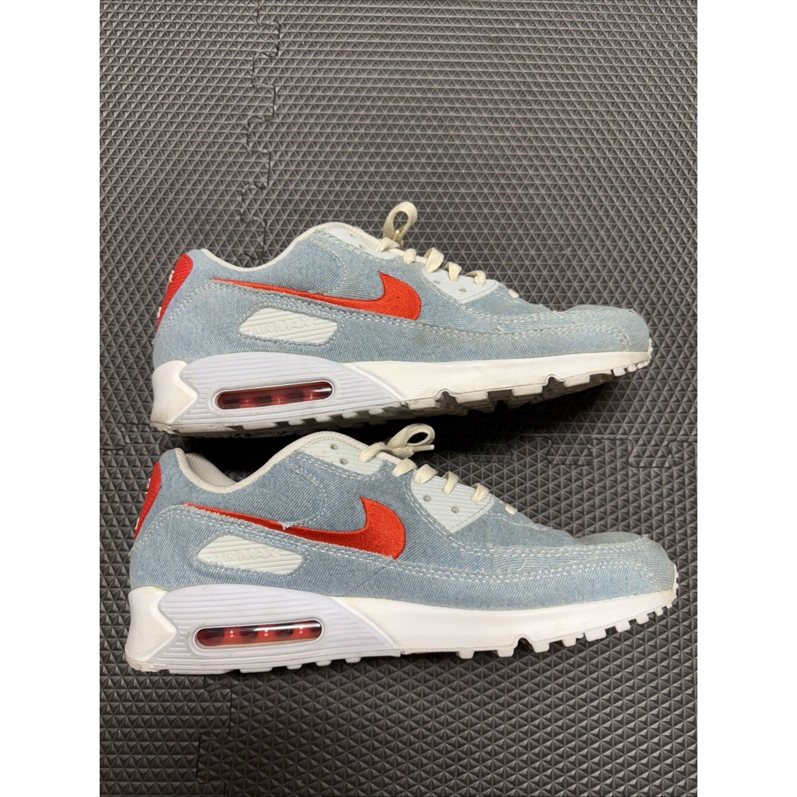 Nike Nike Air Max 90 Denim Sneakers with RedAccents Men's Size 13 Size US 13 / EU 46 - 2 Thumbnail