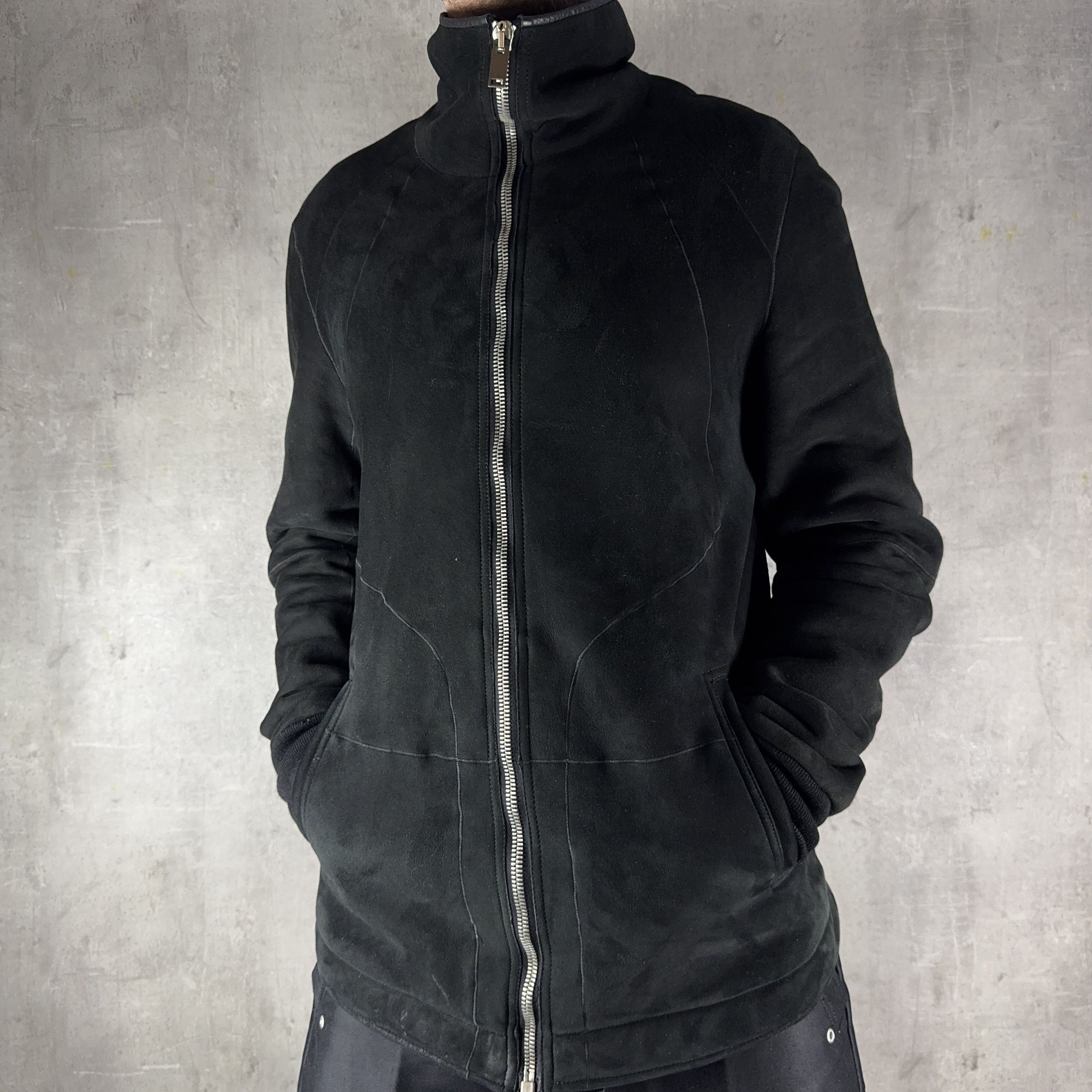 Rick Owens RICK OWENS Leather Suede Intarsia Shearling Jacket Size IT54 Size US XL / EU 56 / 4 - 3 Thumbnail