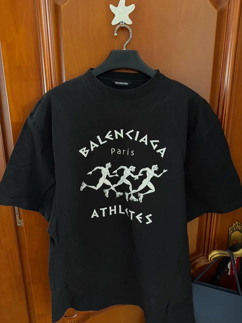 Balenciaga Balenciaga Running Logo Short Sleeve - dmc Size US XXS / EU 40 - 1 Thumbnail