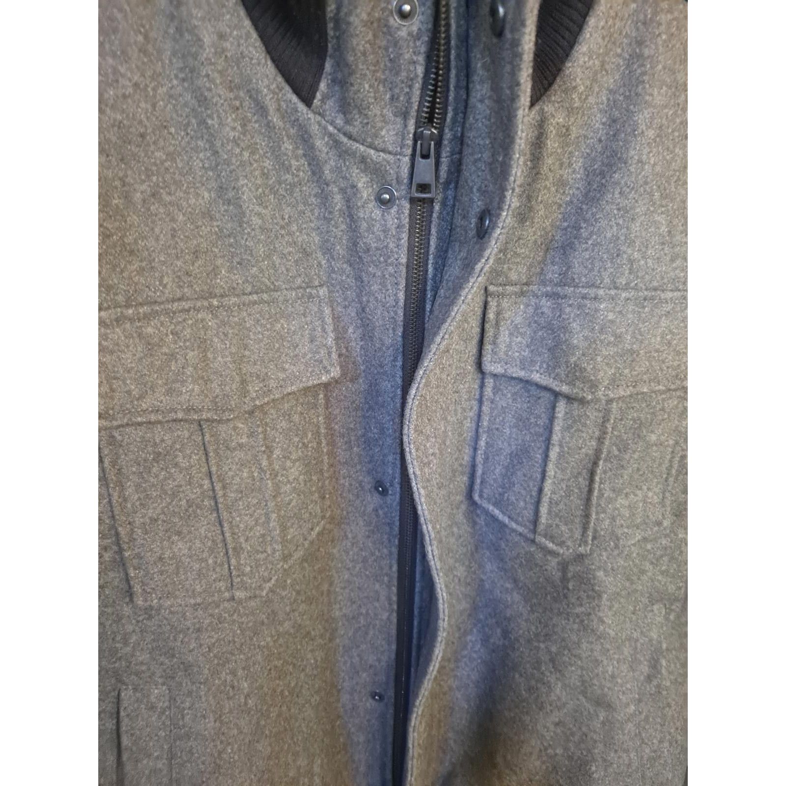 Black Rivet Black Rivet Gray Wool Blend Bomber Jacket Size Large Size US L / EU 52-54 / 3 - 4 Thumbnail