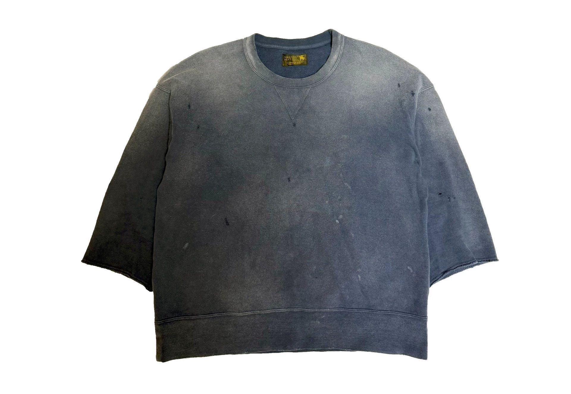 Visvim Blue Distressed Oversized Sweatshirt Size US S / EU 44-46 / 1 - 1 Thumbnail