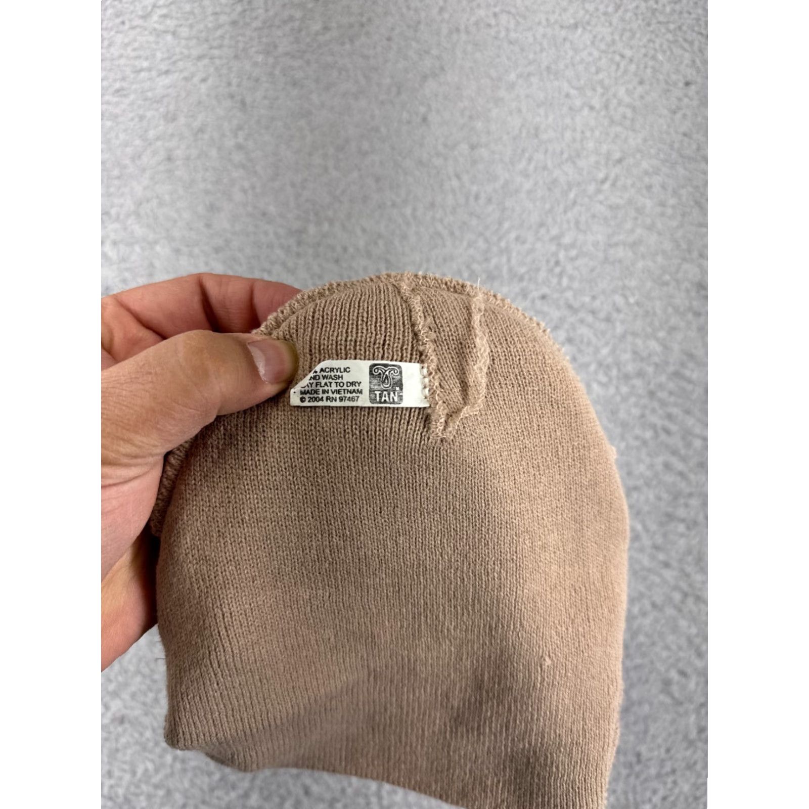 Vintage VINTAGE CamilleBloom Beanie Toque Adult One Size Beige Acrylic Knit Bill Brim Size ONE SIZE - 5 Thumbnail