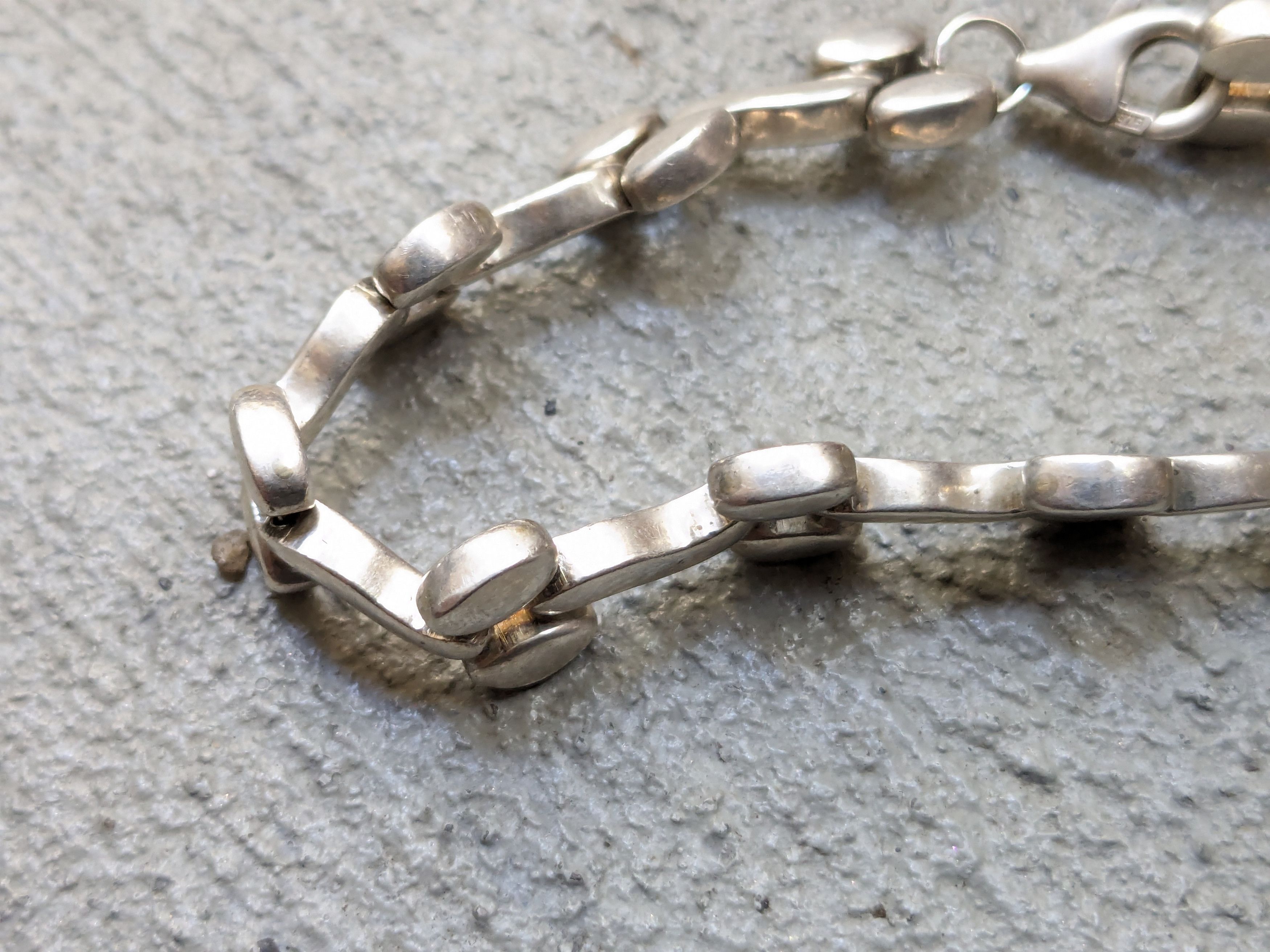 Other Vintage Sterling Silver Bracelet Link Chain 8" Biker Punk Size ONE SIZE - 15 Thumbnail