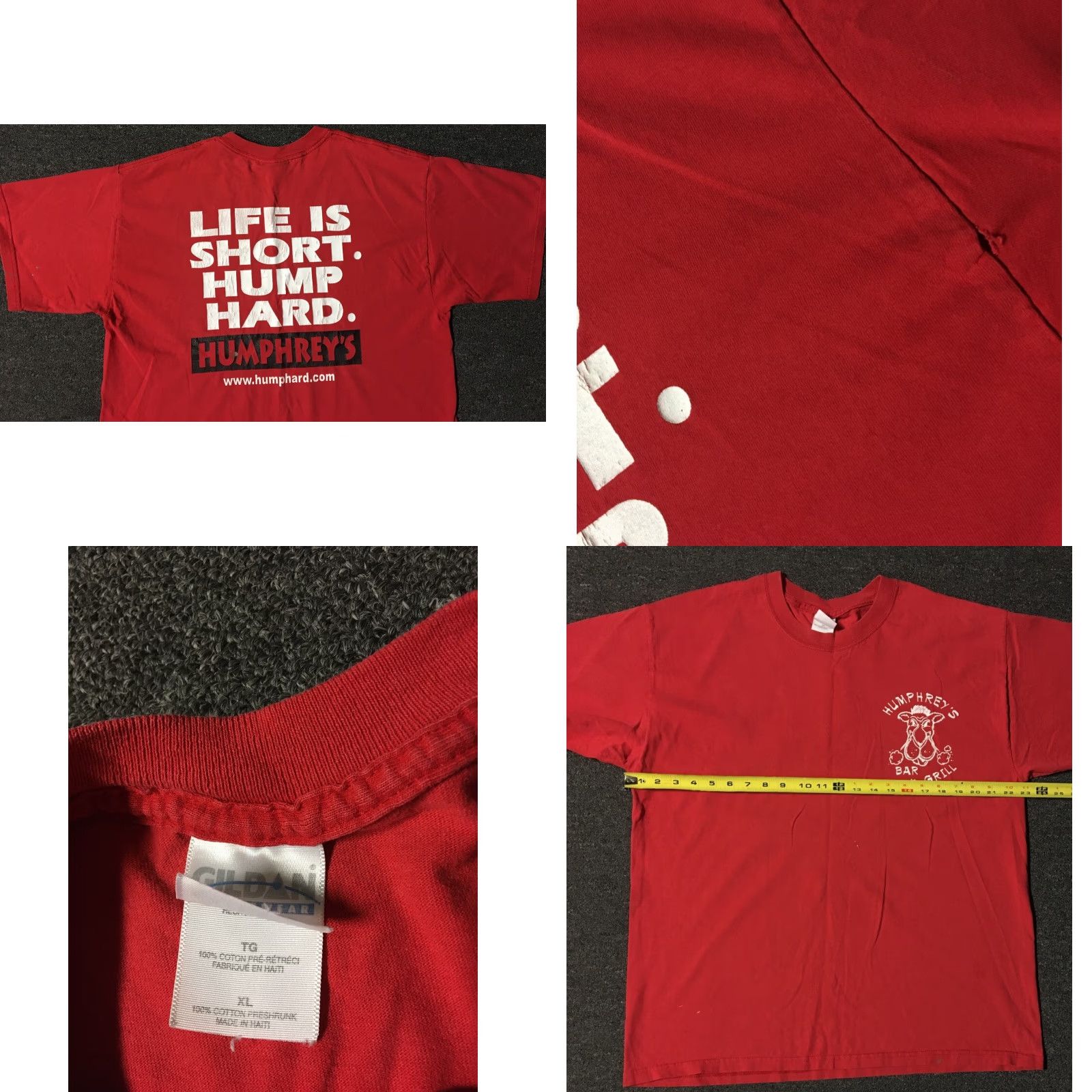 Alife VINTAGE Humphreys Bar Life Is Short Hump Hard Faded Shirt XL Red Mens T-Shirt Punk Grunge 90s Bar Beer Motorcycle Rockabilly Funny Hump Size US XL / EU 56 / 4 - 8 Thumbnail