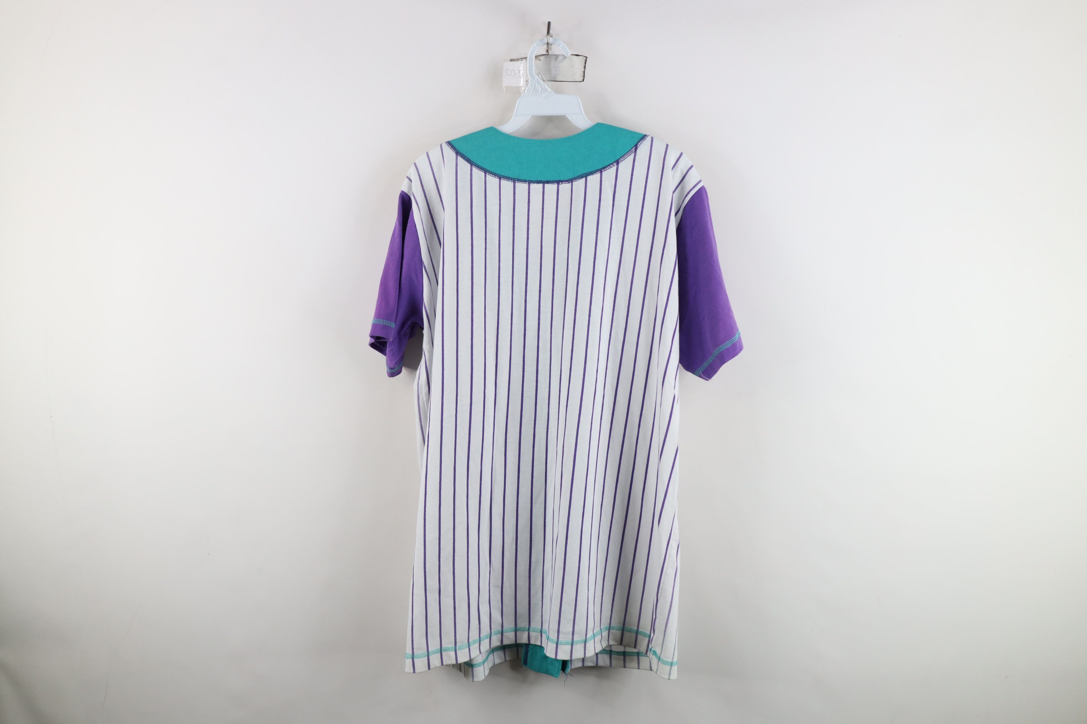 Vintage Vintage 90s Streetwear Distressed Pinstriped Baseball Jersey Size M / US 6-8 / IT 42-44 - 9 Thumbnail