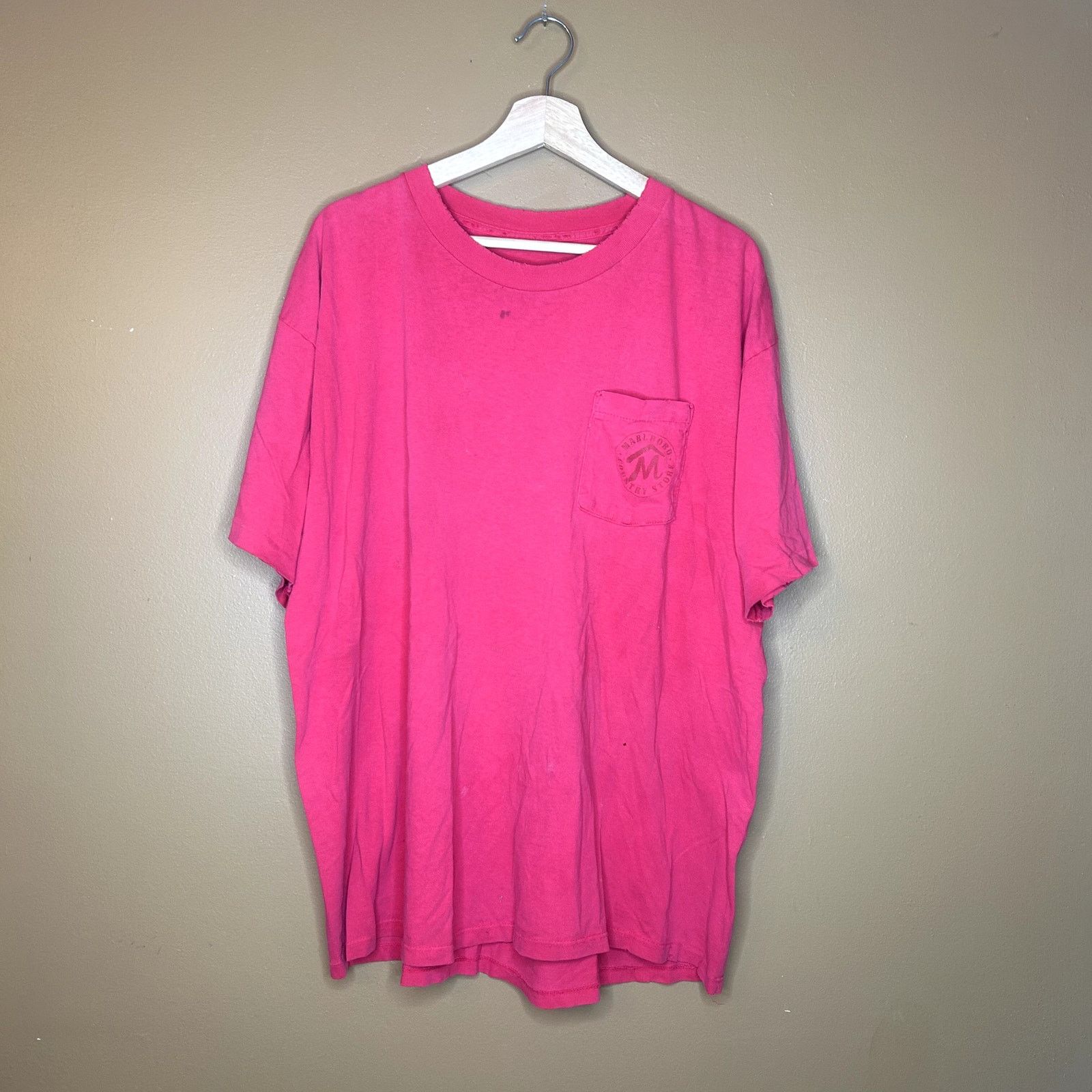 Marlboro × Vintage Vintage 90s Red Marlboro Pocket T-Shirt With Distressing Size US L / EU 52-54 / 3 - 1 Thumbnail