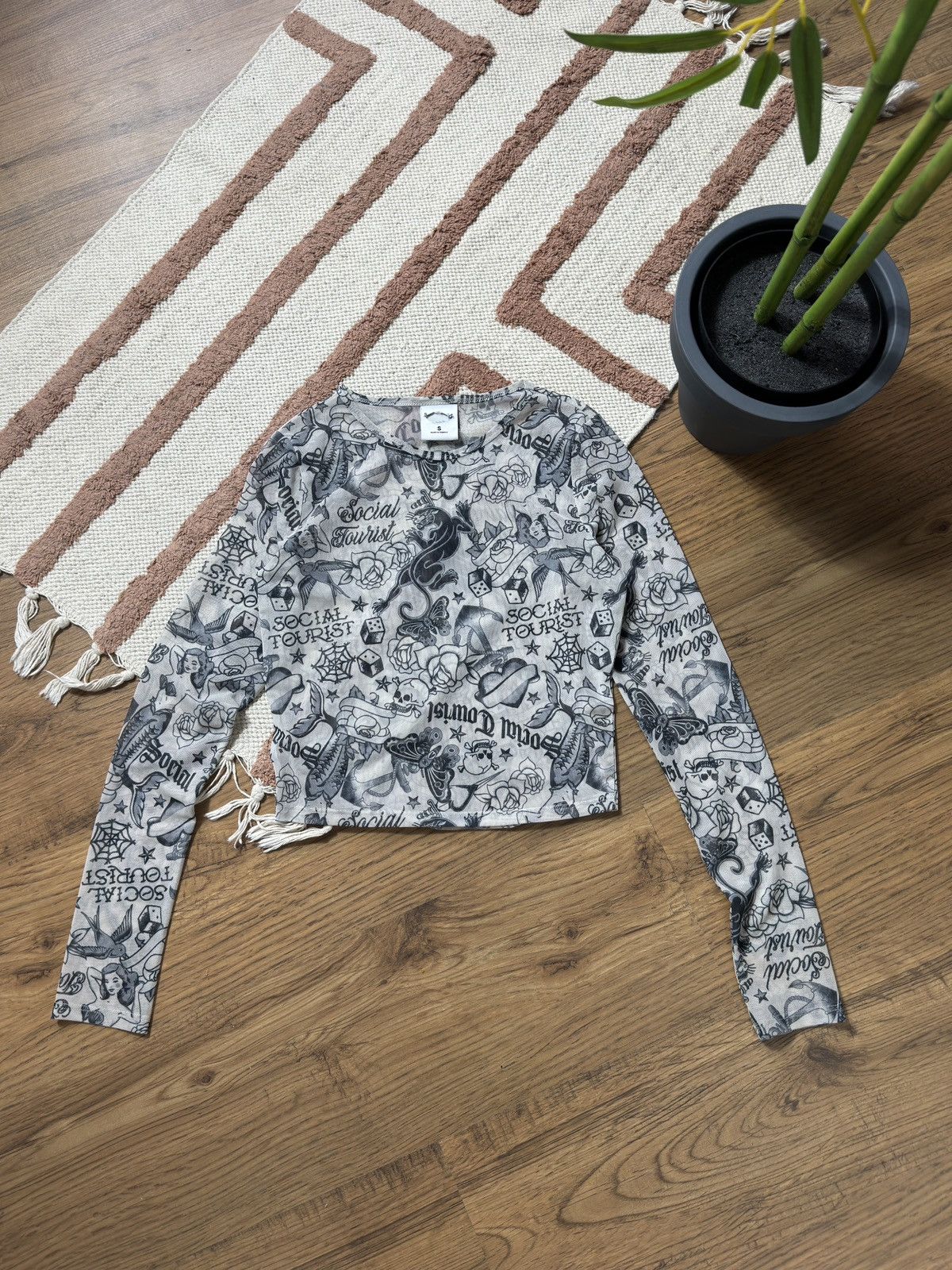 Japanese Brand × Vintage VINTAGE ED HARDY STYLE MESH LONG SLEEVE Size S / US 4 / IT 40 - 3 Thumbnail
