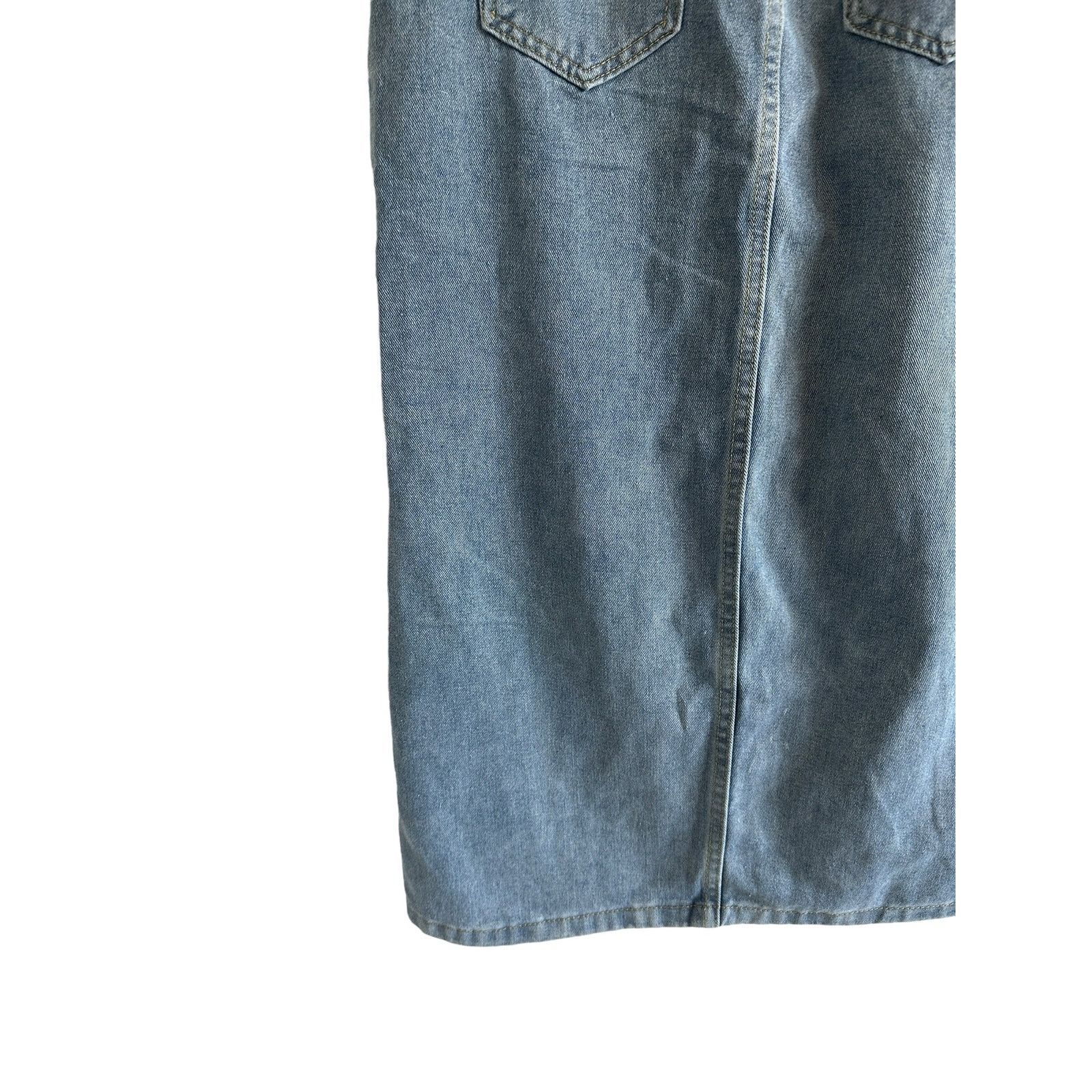 Other Light Blue Wash Slit Denim Pocket Cotton Blend Midi Skirt Size 30" / US 8 / IT 44 - 9 Thumbnail