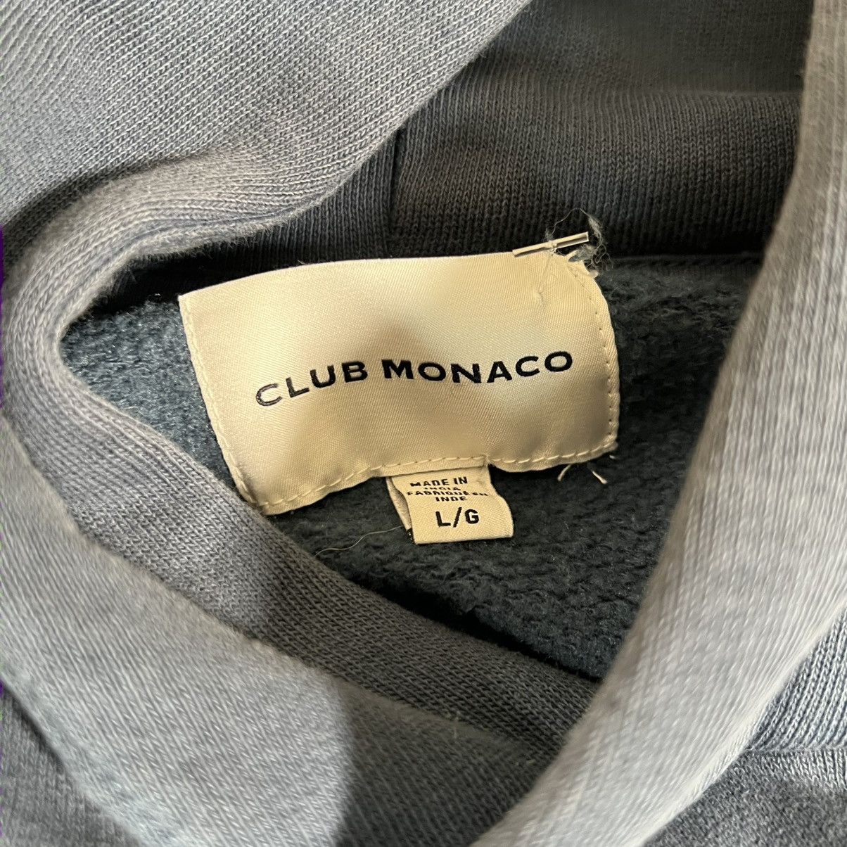 Club Monaco Club Monaco Washed Blue Pullover Hoodie Zipper Pocket Sz L Size US L / EU 52-54 / 3 - 3 Thumbnail
