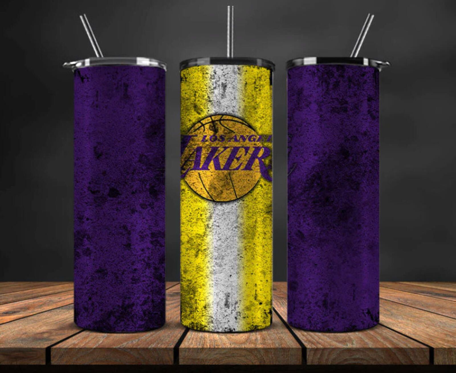 The Unbranded Brand 20 oz Los Angeles Lakers Stainless Steel Tumbler Distressed Size ONE SIZE - 1 Thumbnail