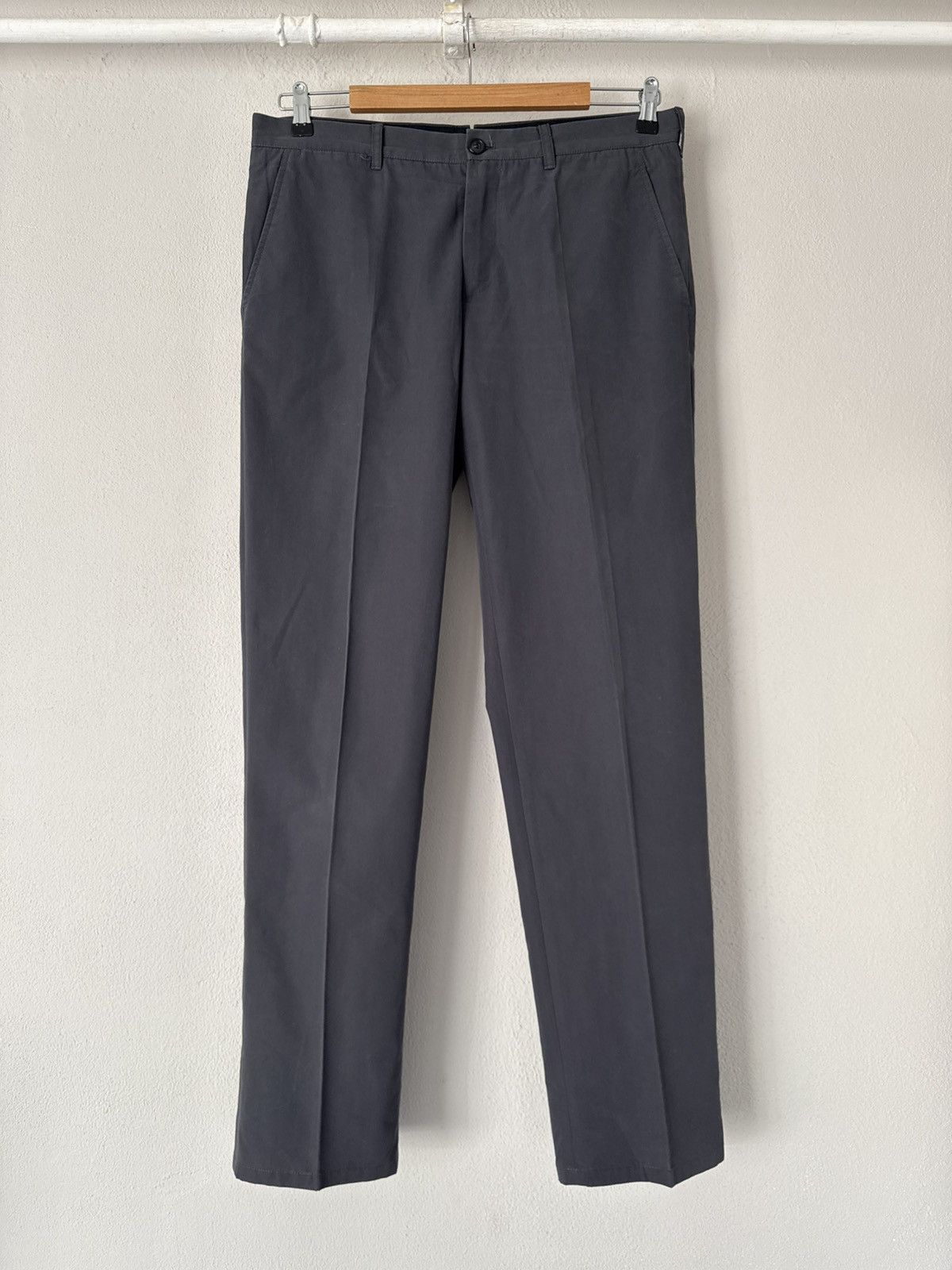 Prada Prada Tailored Cotton-Blend Trousers in Charcoal Grey Size US 34 / EU 50 - 1 Thumbnail
