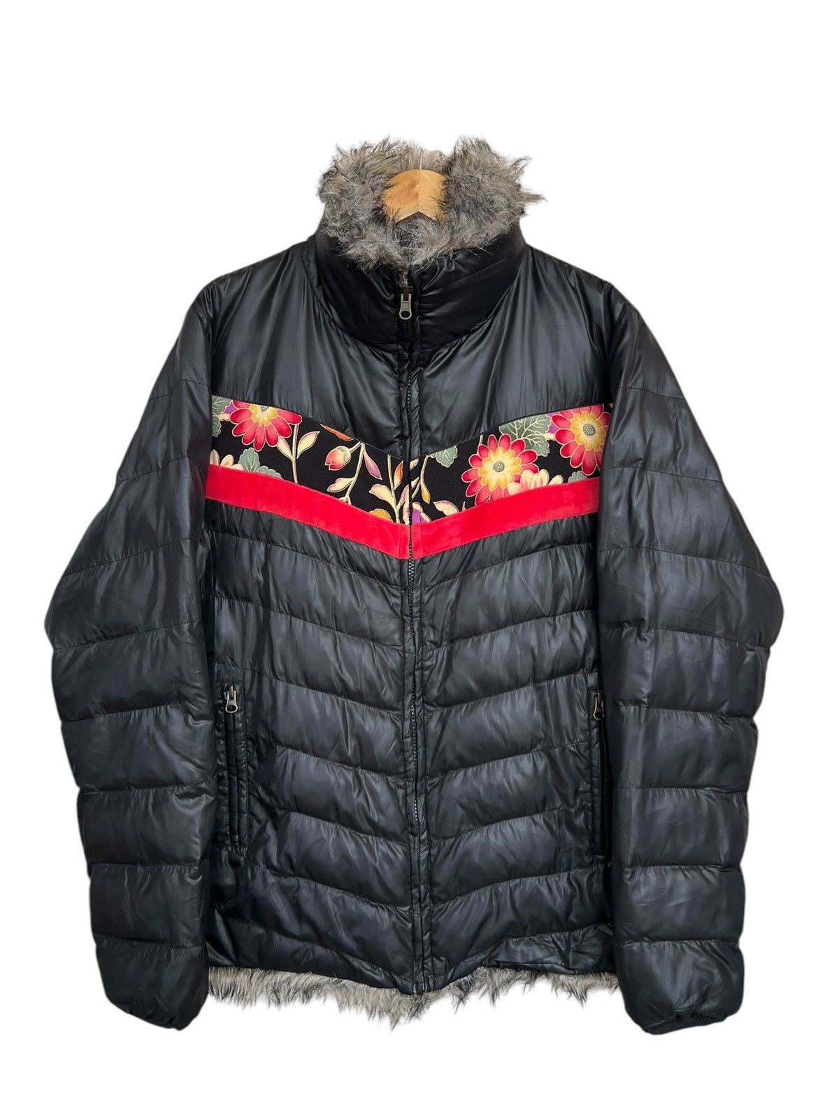 Japanese Brand Sukajan Floral Sakura Sukajan Japan Reversible Fur Jacket Size US M / EU 48-50 / 2 - 2 Thumbnail
