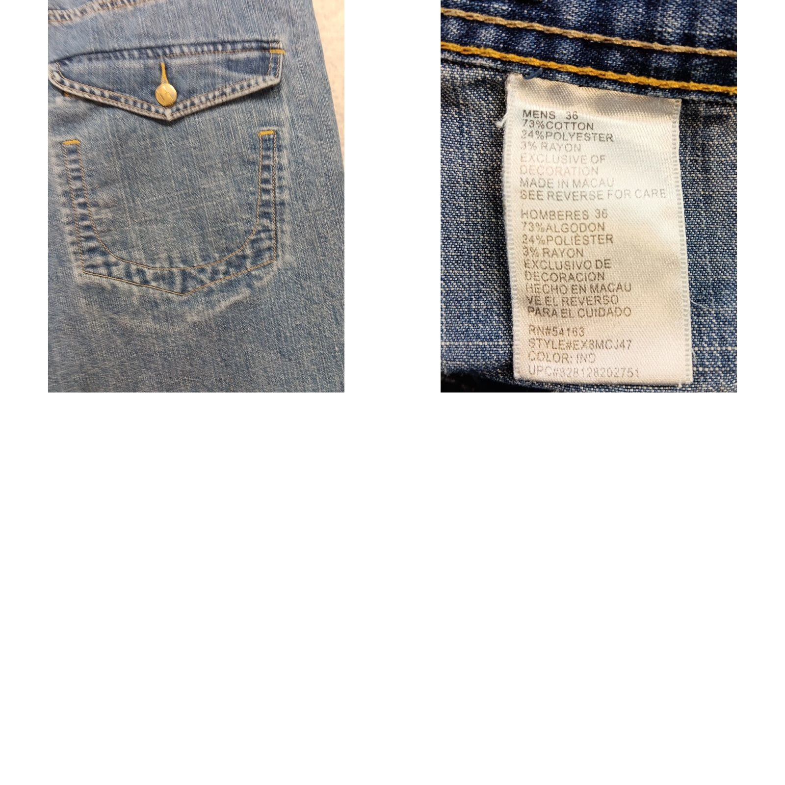 Denime VINTAGE Exsto Denim Shorts Men 36x14 Blue 90s Y2K Baggy Retro 6 Pockets Size US 36 / EU 52 - 9 Thumbnail