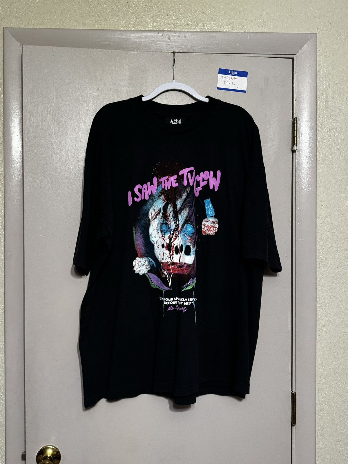 A24 × Online Ceramics I Saw The TV Glow A24 Puff Print Black Tee Shirt Size US XXL / EU 58 / 5 - 1 Thumbnail