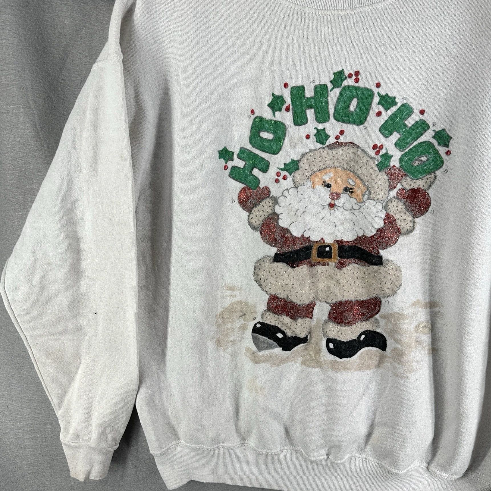 Velva Sheen VINTAGE Velva Sheen 90s Sweatshirt Crew Neck Pullover Large White Graphic Print Santa Mens Size US L / EU 52-54 / 3 - 2 Thumbnail