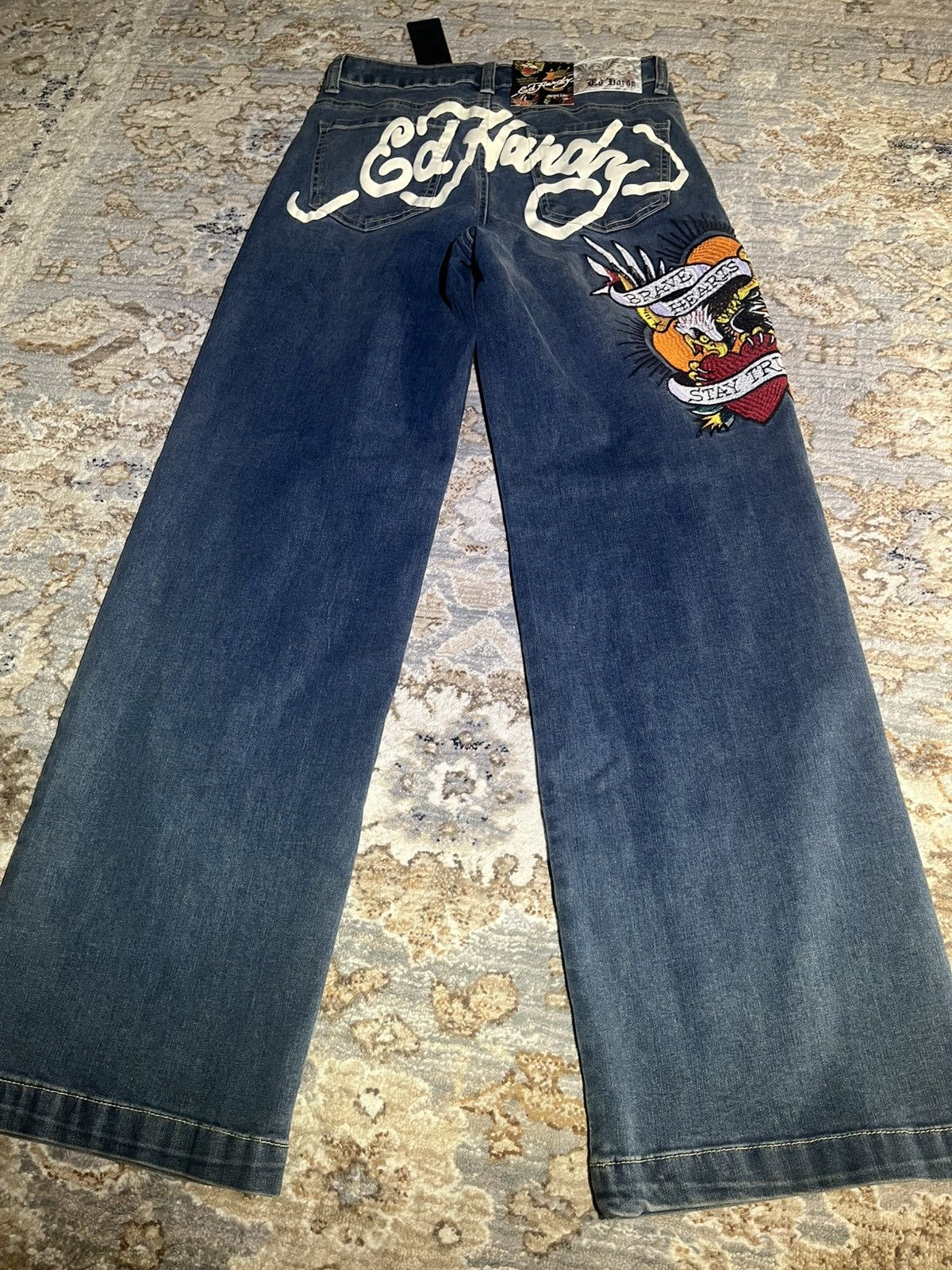 Ed Hardy ED HARDY RARE GRAPHIC BAGGY JEANS NWT 26x30 Size 26" / US 2 / IT 38 - 2 Thumbnail
